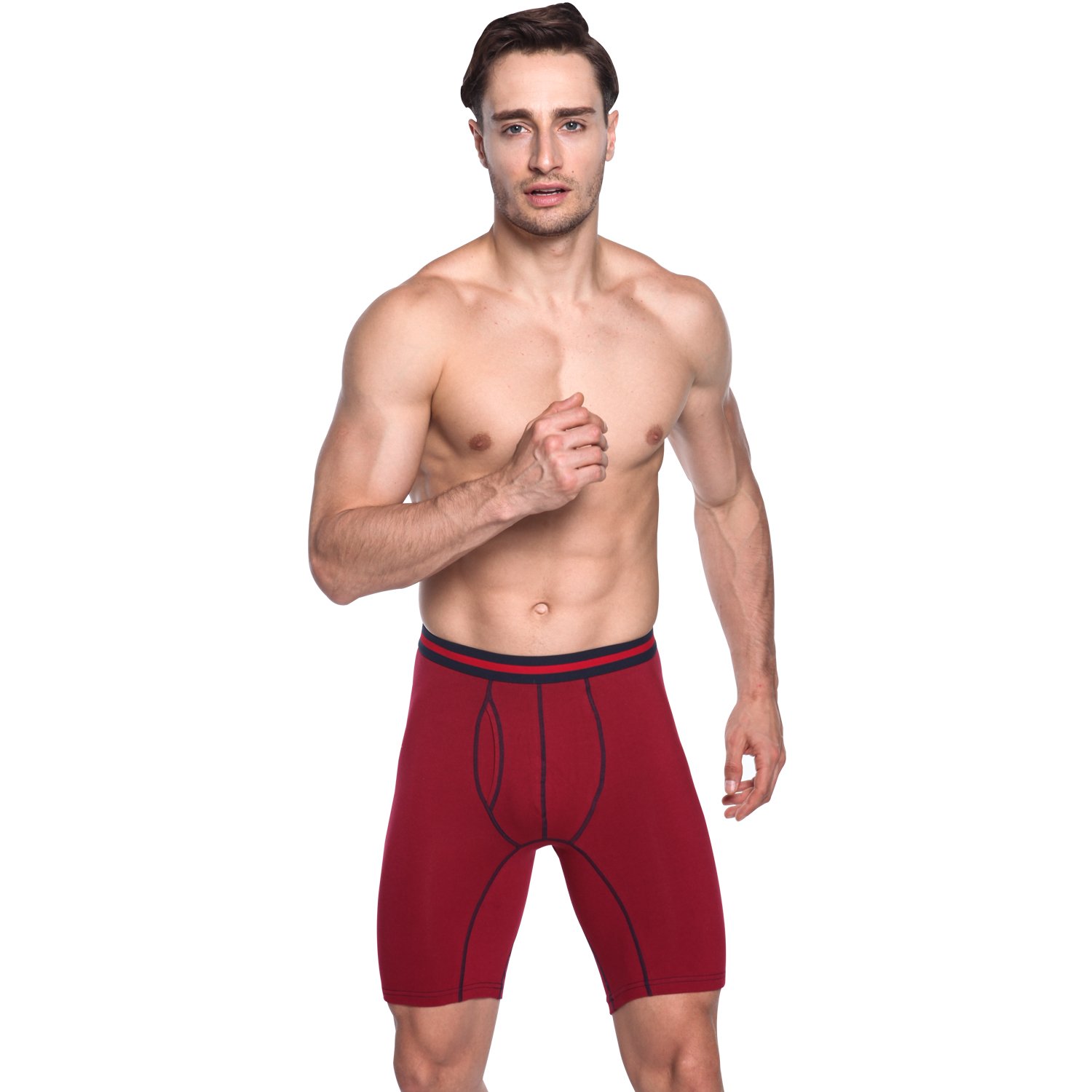 **Azuki Men's Long Leg Boxer Briefs - Soft & Breathable Underwear for Everyday Comfort - Perfect for Workout, Sleep & Daily Wear**