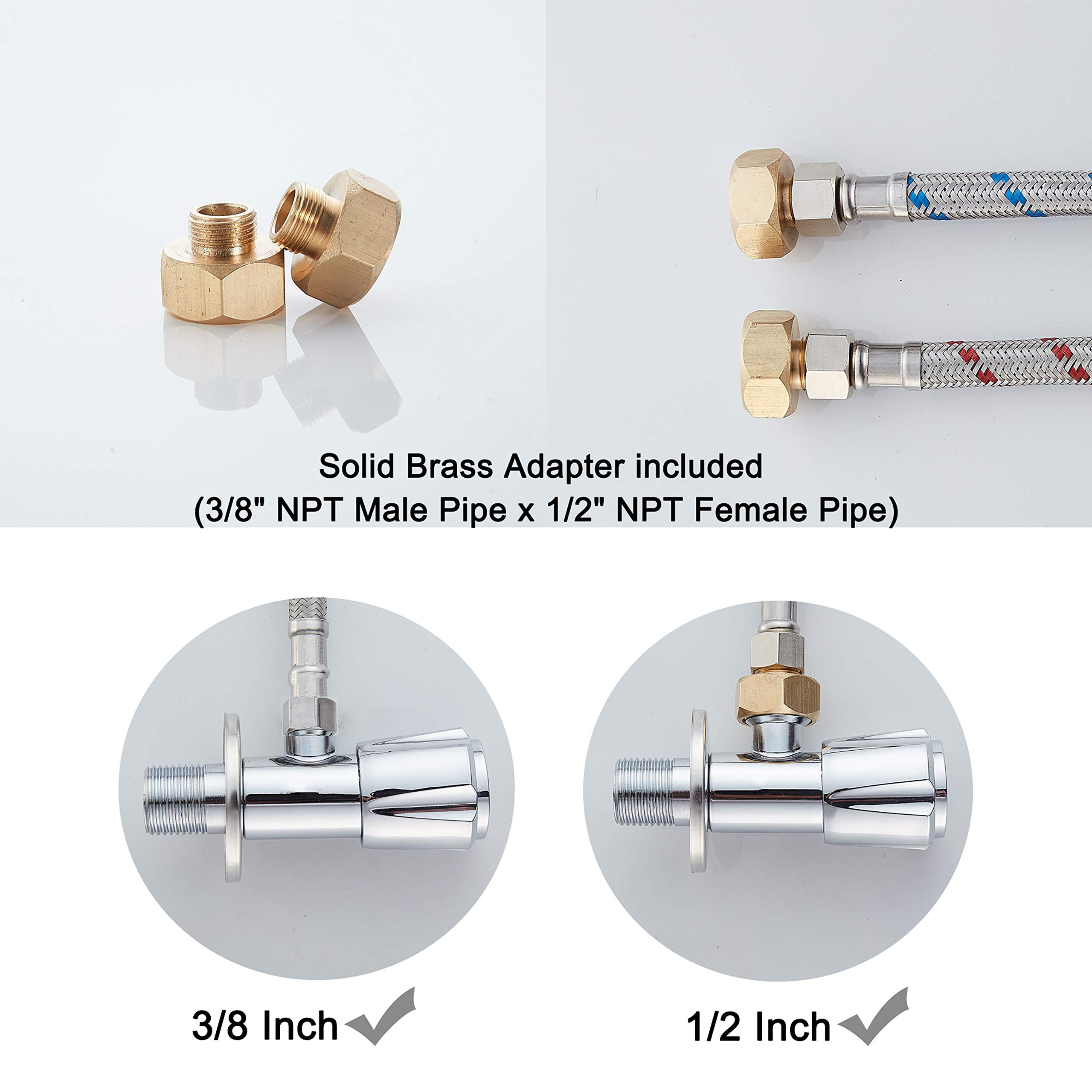 Modern Single Handle Bathroom Sink Faucet - Brushed Nickel 1 or 3 Hole Vanity Faucet with Pop-up Drain & Deck Plate - Easy Install Basin Faucet for Bathroom, Powder Room & Guest Bathroom