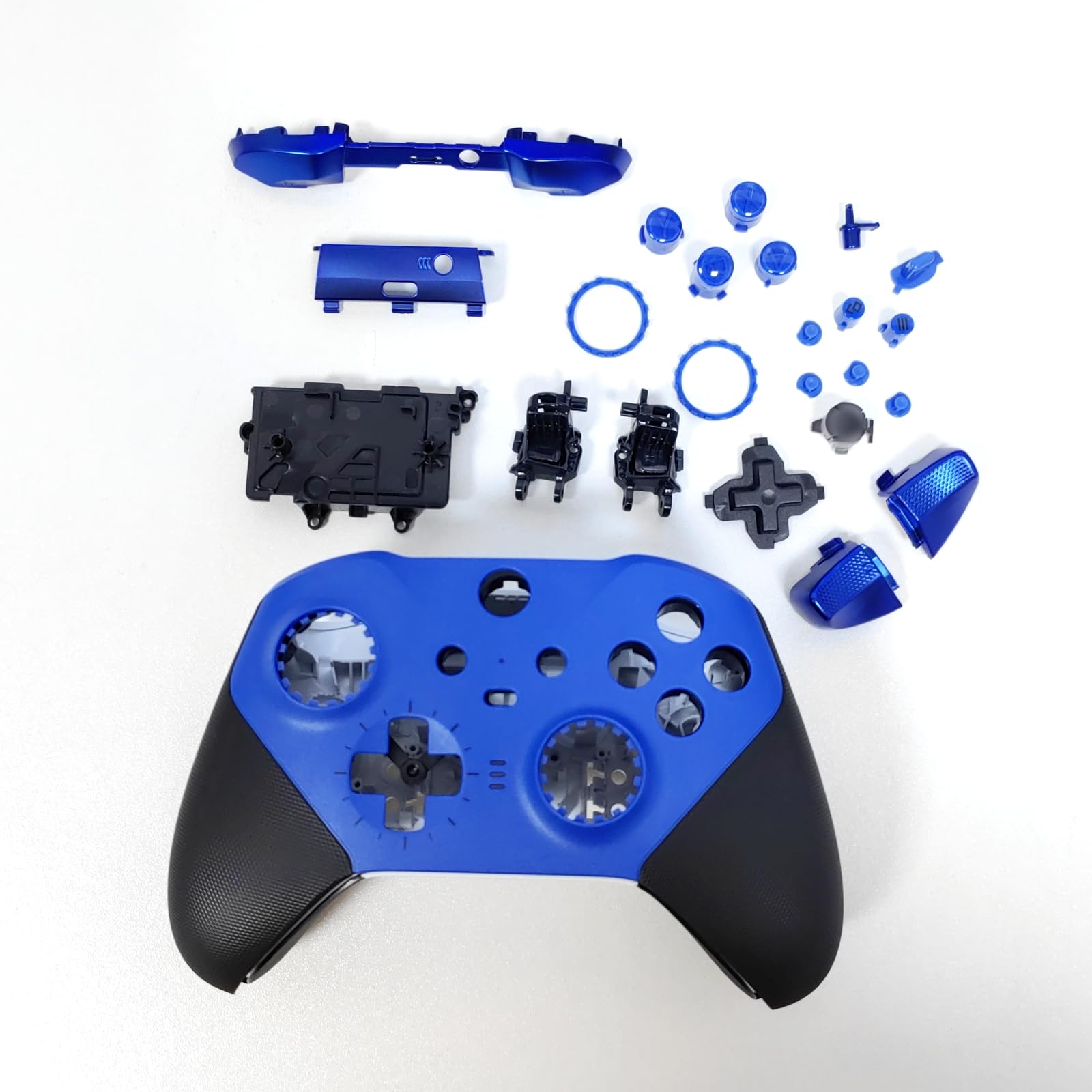 Xbox Elite Series 2 Core Controller Replacement Shell Kit - Full Housing Case Cover Set with Faceplates, Middle Frame, ABXY Buttons, LT RT LB RB Bumpers & Tools (Blue) | DIY Repair & Customization for Enhanced Gaming Experience