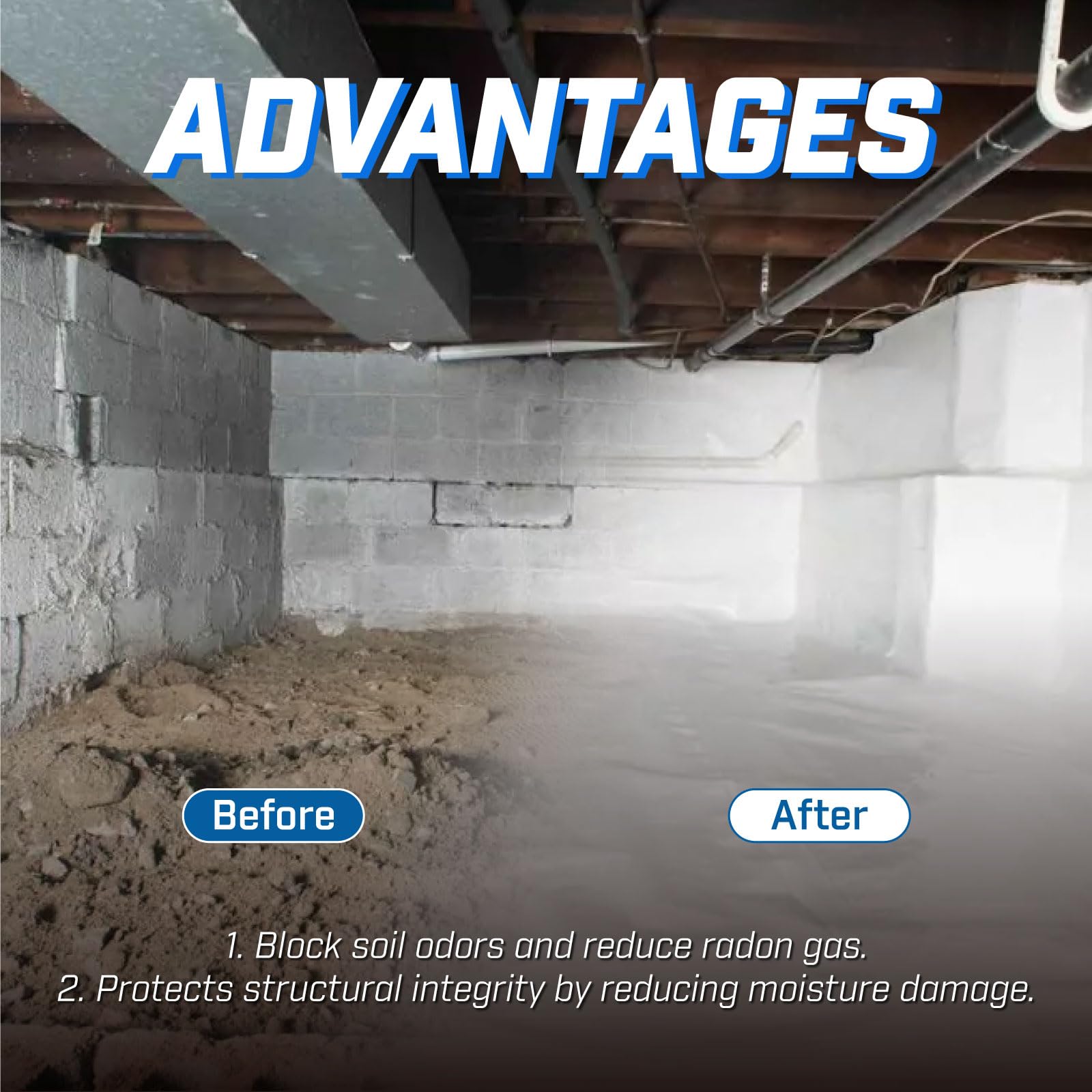 10mil Vapor Barrier Plastic Sheeting 10'x100' - Heavy Duty Crawl Space Encapsulation Film, Black/White Panda Film for Moisture Control & Insulation - Perfect for Basement Waterproofing, Concrete Floor Protection & DIY Home Renovation Projects