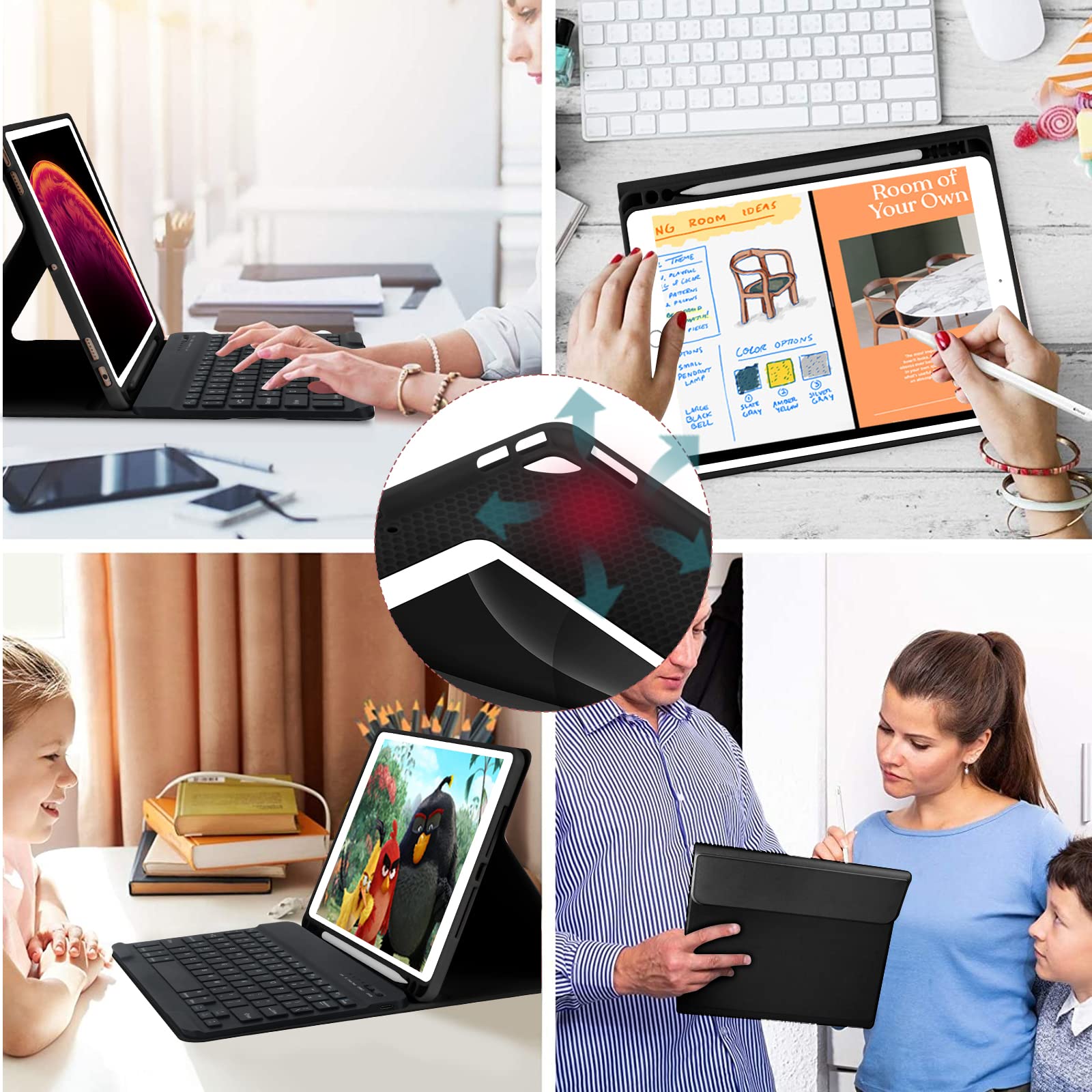 Bluetooth Keyboard Case for iPad 10.2