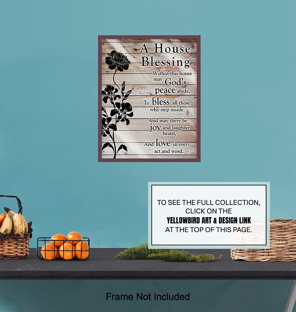 Christian Wall Art - House Blessing Plaque with Bible Verse - Religious Housewarming Gift for Women, Pastor & Minister - Inspirational Home Decor - Perfect for Living Room, Bedroom or Office