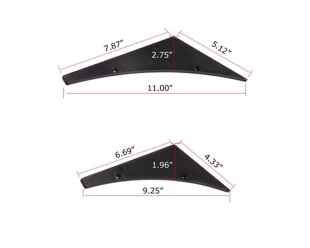 4PCS Universal Black Front Bumper Canard & Body Diffuser Fins - Aerodynamic Car Styling Accessories for Sports Cars, Tuner Vehicles & Performance Upgrades - Perfect for Street Racing & Car Shows