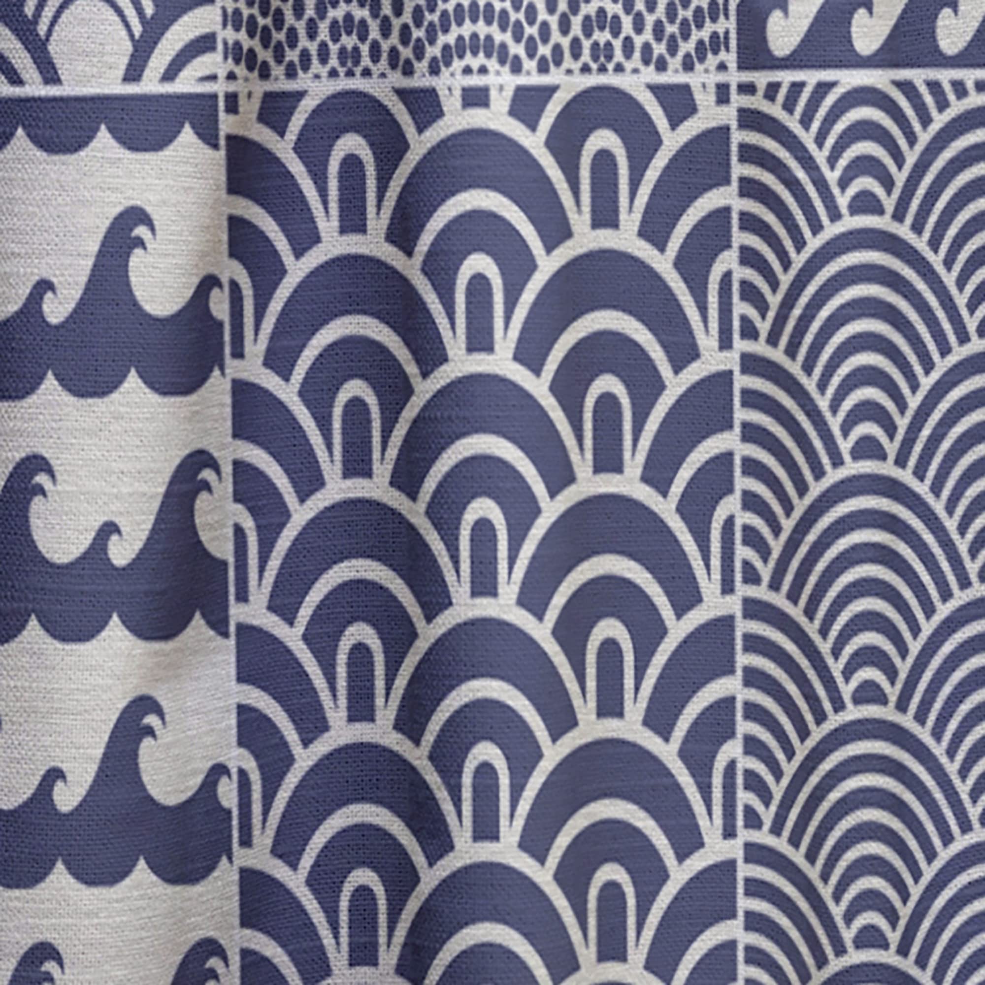 Japanese Ocean Wave Pattern Thermal Insulated Curtains - Single Panel 52x95 Inches - Elegant Window Treatments for Bedroom & Living Room - Perfect for Coastal Decor, Zen Style Homes and Relaxing Spaces