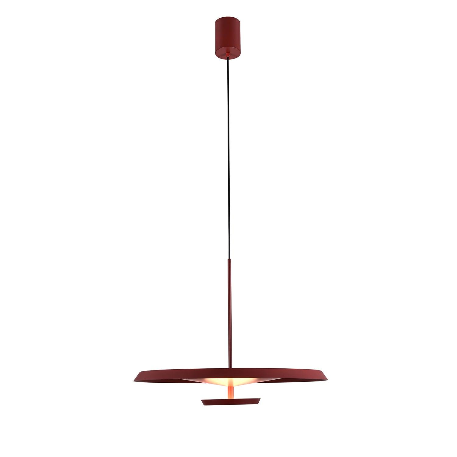 Modern Flat Pendant Light Fixture - Sleek Minimalist Ceiling Lamp for Kitchen Island, Dining Room & Bedroom Lighting - Dimmable LED Hanging Light with Adjustable Cord