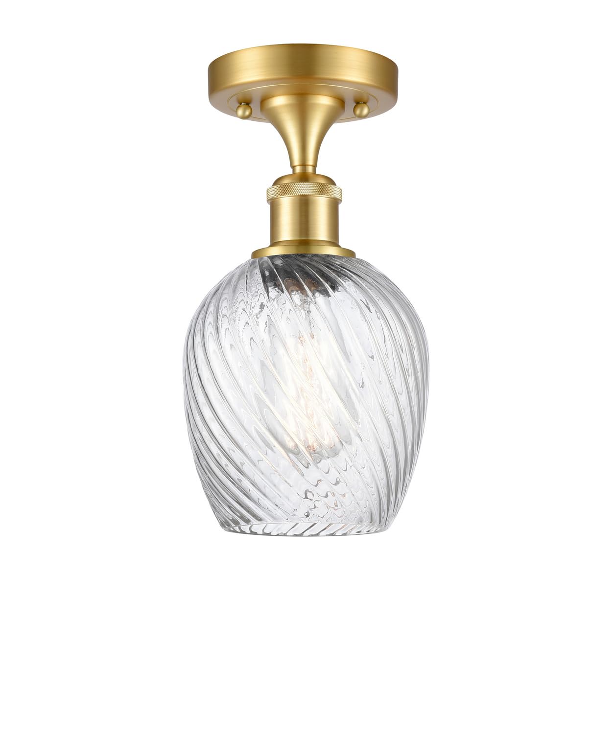 516-1C-SG-G292-LED Bare Bulb 1 Light Cord Set in Satin Gold - Vintage Edison Style Pendant Lighting for Cafe, Restaurant & Home Decor