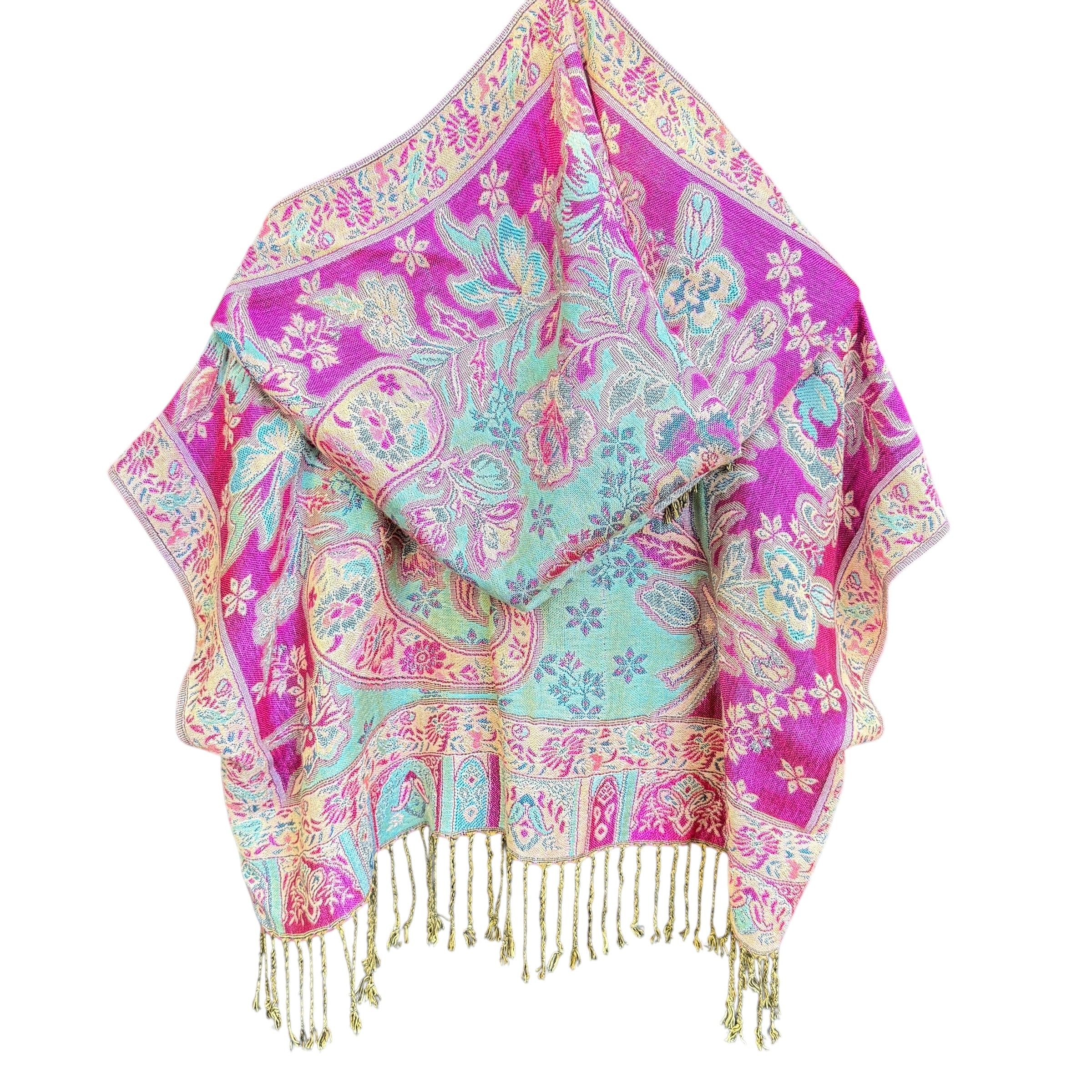Queen Paisley Pashmina Hooded Crop Top - Stylish Women's Fashion for Casual Wear, Date Night & Summer Outfits