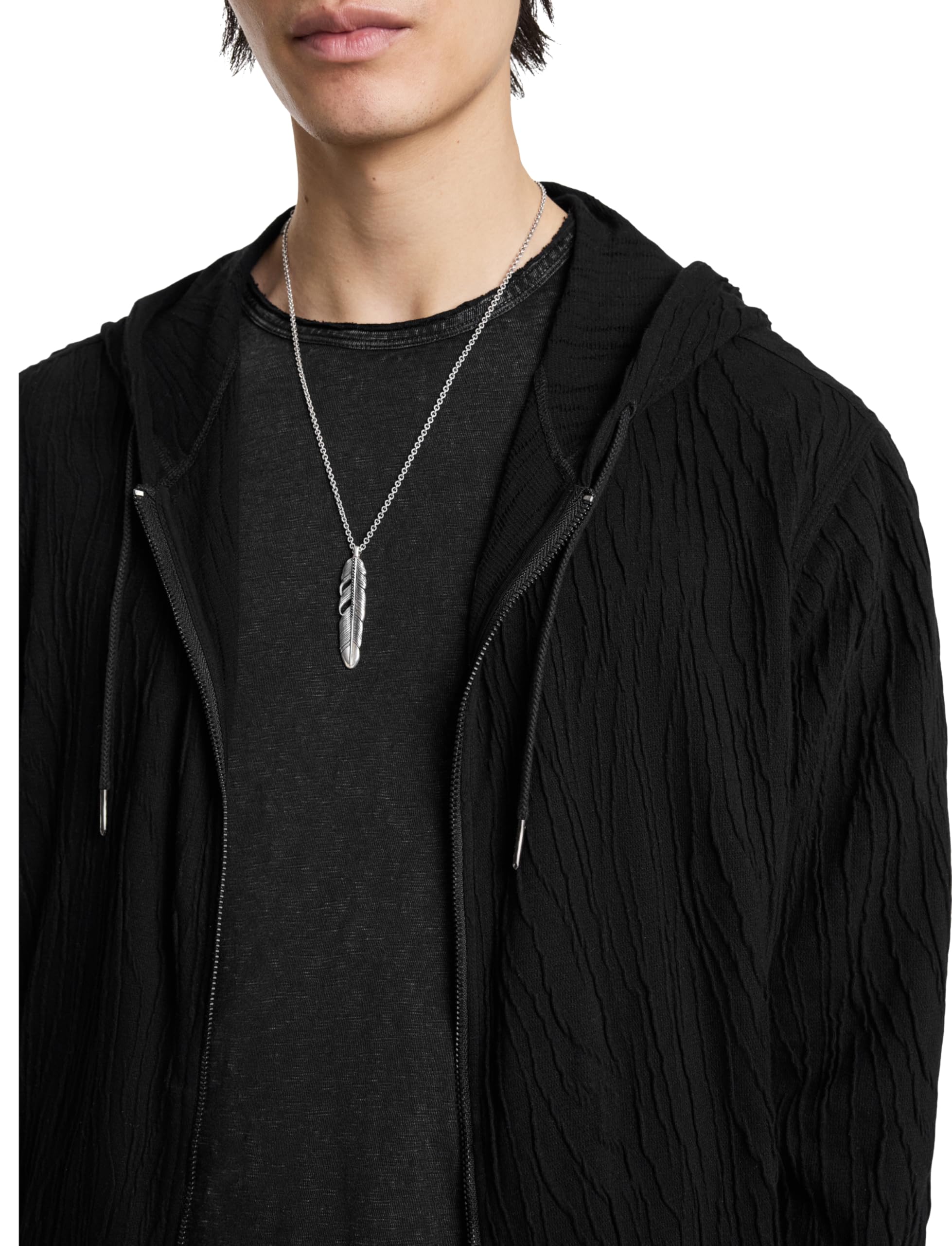 John Varvatos Men's Ihsan Zip Hoodie - Stylish & Comfortable Zip-Up Hoodie for Casual Wear & Outdoor Activities