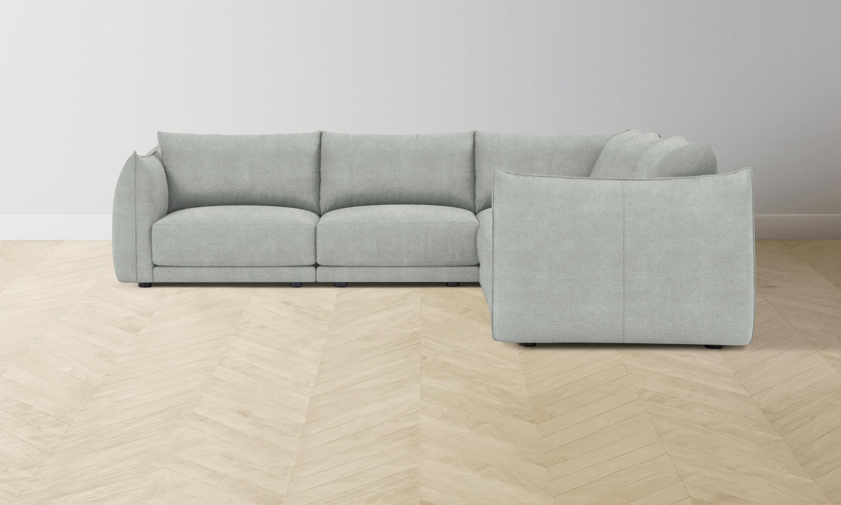 The Jones Modular Sectional Sofa - Performance Mélange Weave Seaglass Fabric - Perfect for Living Room, Family Room & Home Theater Seating
