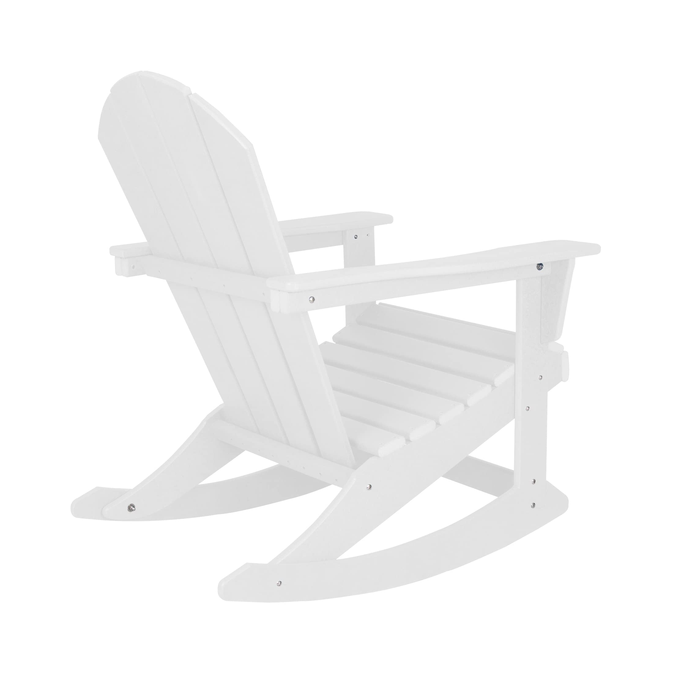 WO Home Furniture 4-Piece Patio Rocking Chair Set - Classic Outdoor HDPE Rocking Chairs with UV & Weather Resistance (White) - Perfect for Garden, Porch, Poolside & Backyard Relaxation