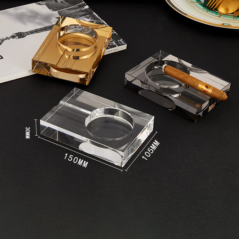 Premium Handmade Crystal Smokeless Ashtray - Elegant Portable Cigar Ashtray for Home, Office, Patio & Restaurant Use - Perfect for Indoor/Outdoor Parties & Social Gatherings (Hexagonal 15cm)