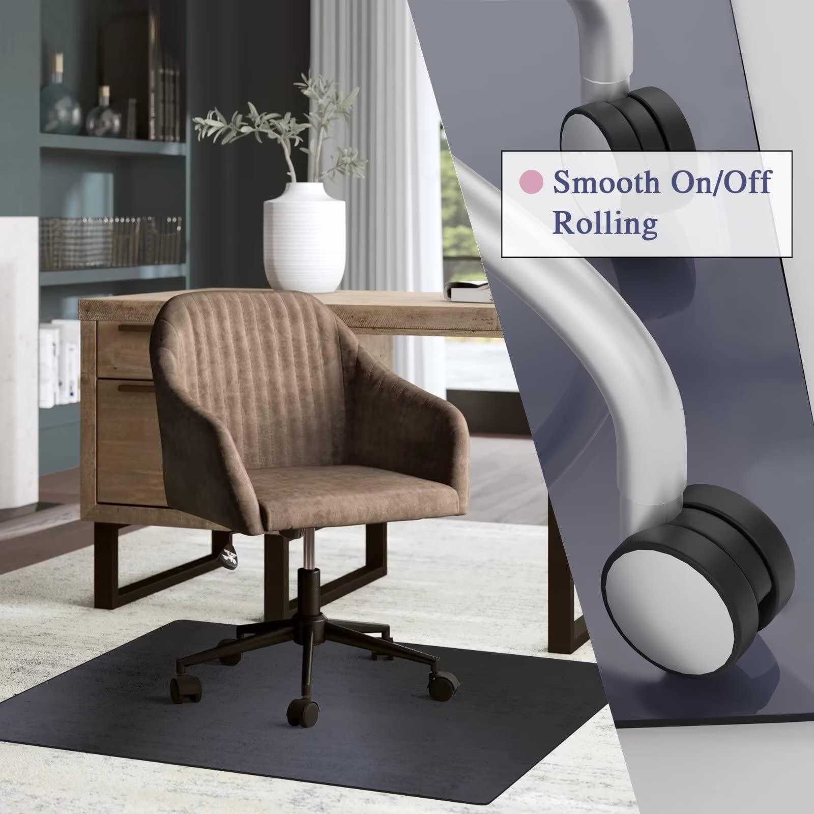 Tempered Glass Chair Mat for Carpet & Hardwood Floors - 42
