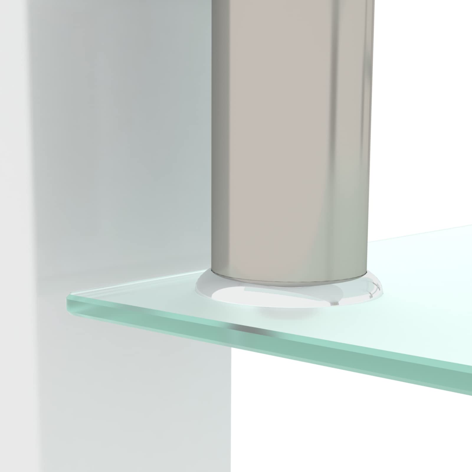 Modern White Tempered Glass Coffee Table with Storage Shelf & Metal Frame - Stylish Living Room Side Table for Home Decor & Small Space Organization