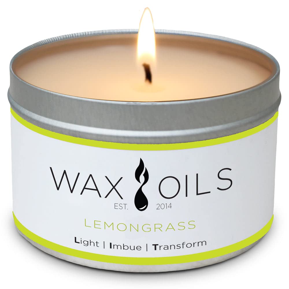 Organic Soy Wax Aromatherapy Candles - 8oz Lemongrass Scented Candle for Relaxation, Meditation & Home Decor | Natural Essential Oil Infused, Long-Lasting Fragrance, Eco-Friendly Gift Idea
