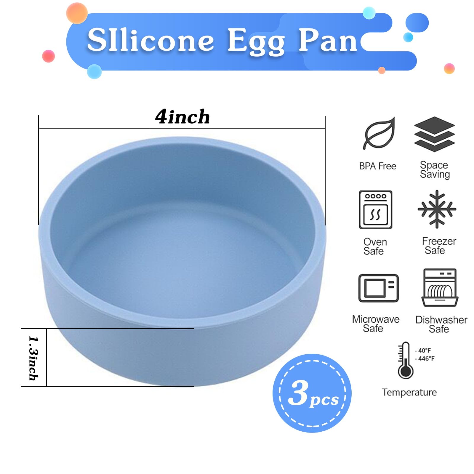 3Pcs ZHYEEDAA Silicone Egg Bite Molds for Air Fryer - Reusable BPA-Free Microwave Egg Cooker Accessories | Perfect for Keto Breakfast, Meal Prep & On-the-Go Snacks