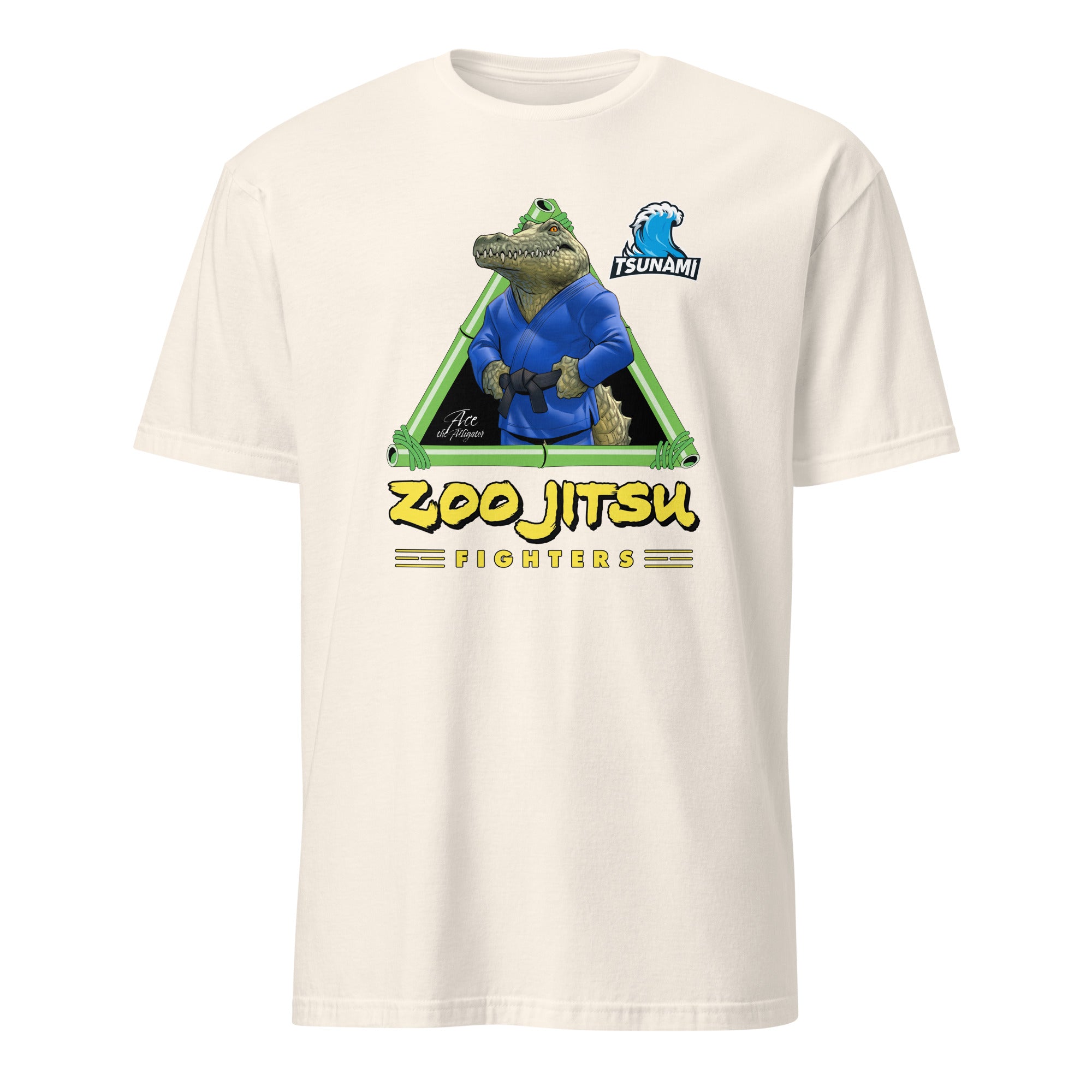 Zoo Jitsu Fighters Alligator Print Unisex Short Sleeve T-Shirt - Funny Animal Martial Arts Graphic Tee for Men & Women - Perfect for Gym, Casual Wear & Gifts