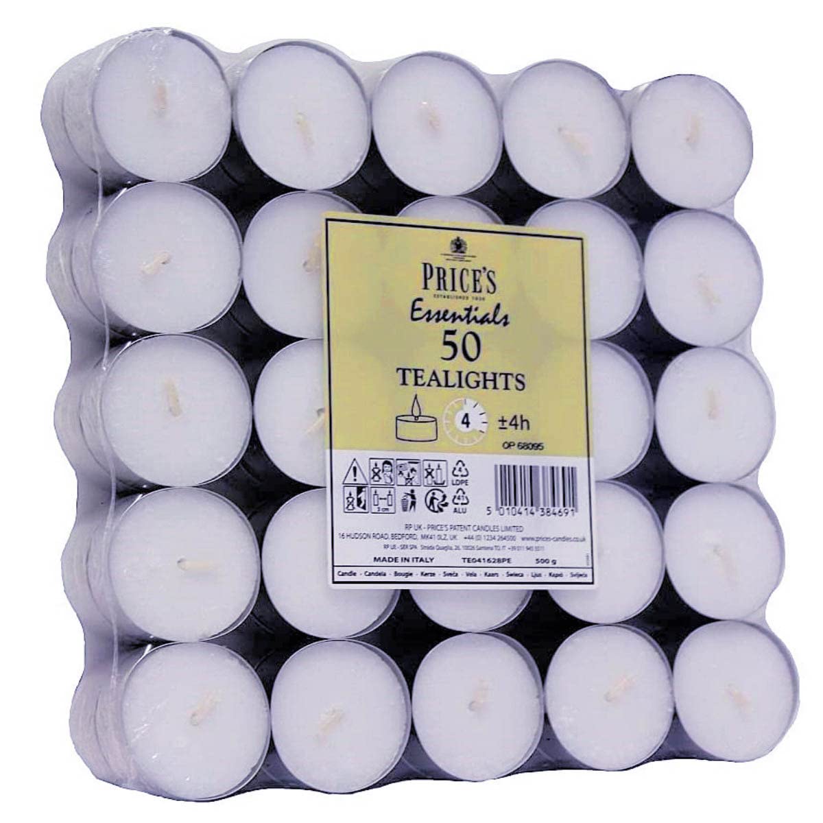 50 White Tealight Candles in Bulk - 5 Pack of Premium Unscented Small Candles for Weddings, Parties, Home Decor & Relaxation