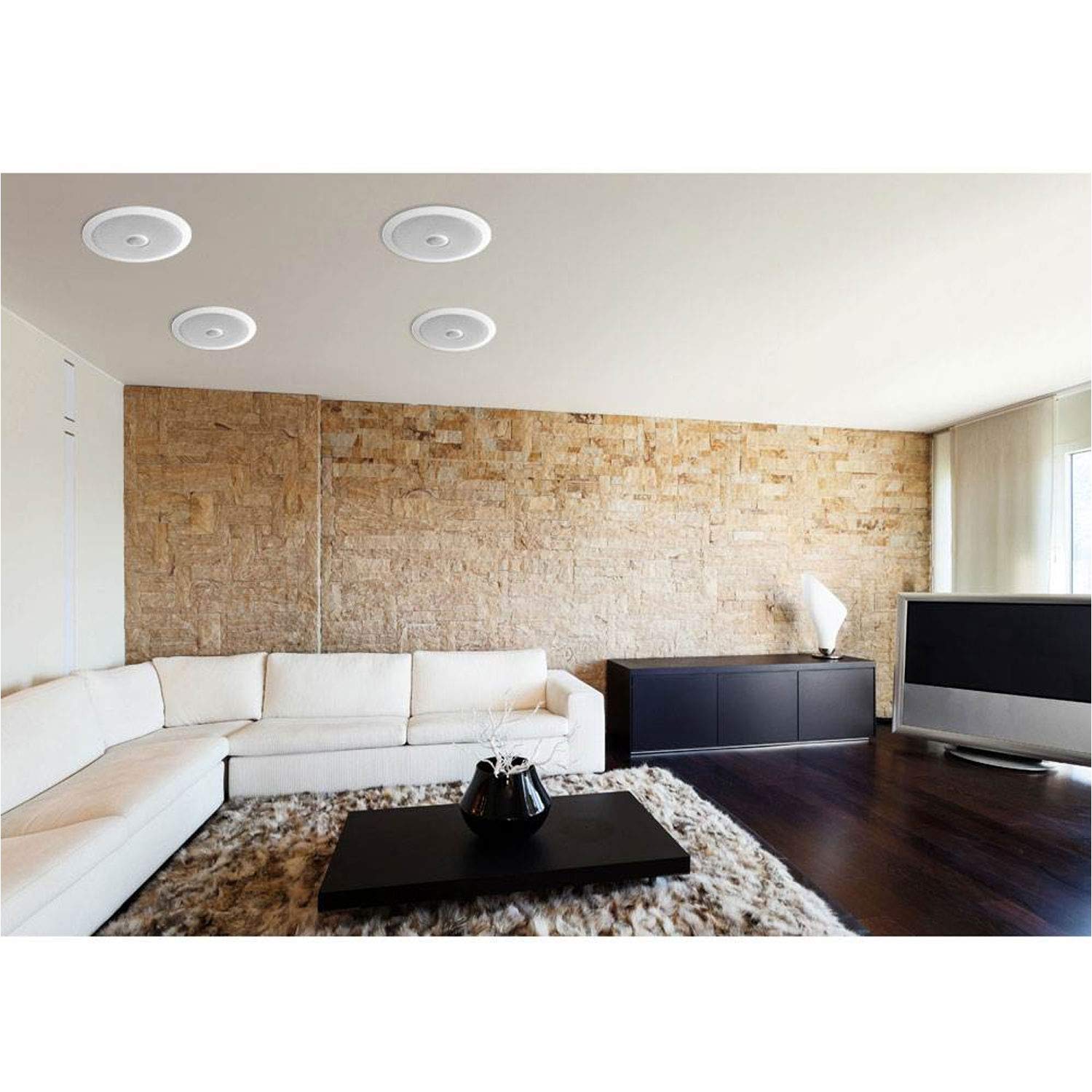 Pyle PDIC60 6.5 Inch 250 Watt 2-Way In-Wall/Ceiling Home Speaker System (4 Pair) - Perfect for Home Theater, Surround Sound & Multi-Room Audio Installation