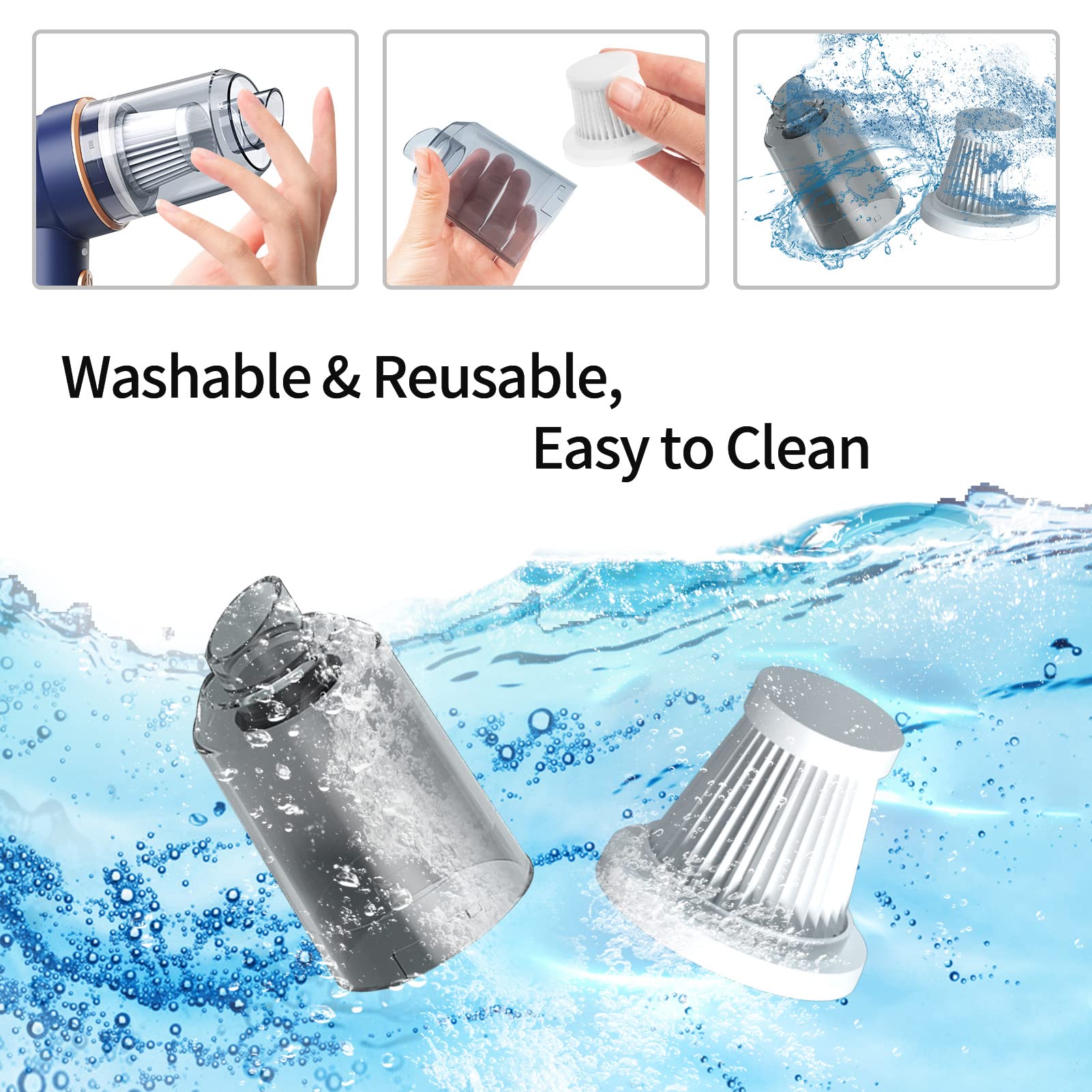 2-in-1 Cordless Handheld Vacuum Cleaner & 80,000 RPM Air Duster - USB Rechargeable Mini Vacuum for Car, Home, Computer Keyboard, Pet Hair | Portable Dust Blower for Cleaning Cars, Electronics, Furniture & Small Spaces