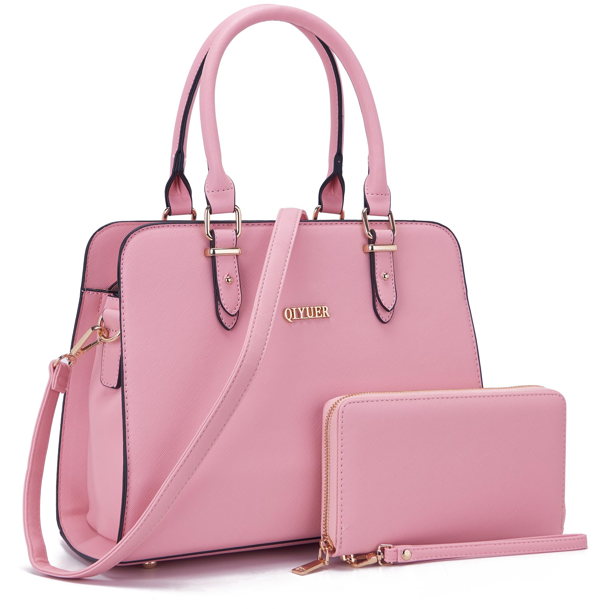 Stylish Qiyuer Women's Satchel Purse & Wallet Set - Top Handle Work Tote Bag (2-Piece) - Perfect for Office, Travel & Everyday Use