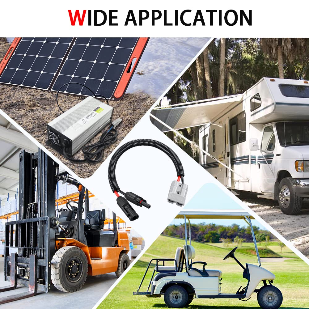 ELECTOP 10AWG Solar Panel Connector Cable - 50A/600V Waterproof Solar Connector with MC4 Adapter for Solar Generators, Inverters, Battery Packs & Charger Kits - Perfect for Off-Grid Power Systems, RV Solar Setup & Emergency Backup Power