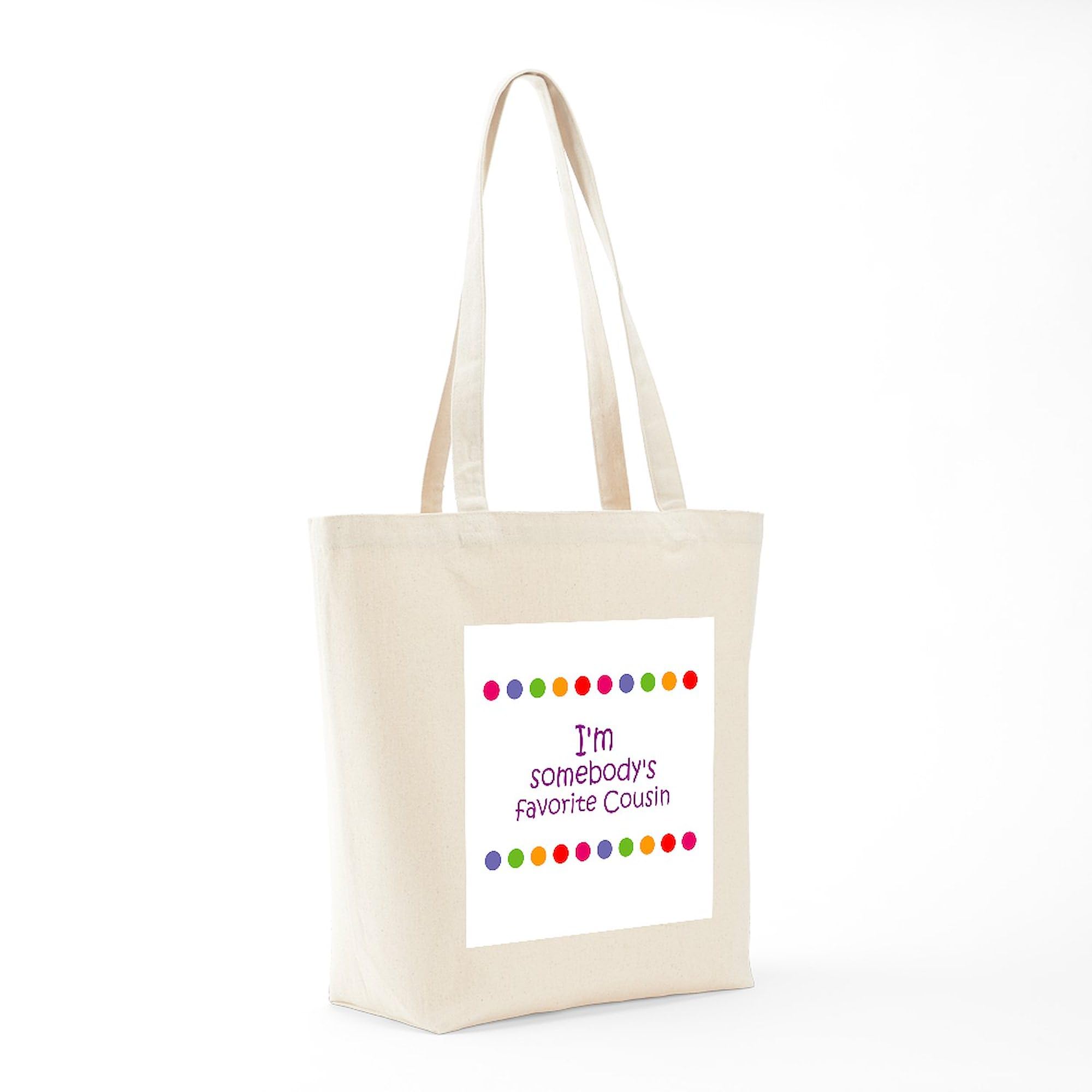 I'm Somebody's Favorite Cousin Tote Bag - Natural Canvas Reusable Shopping Bag for Groceries, Beach & Everyday Use