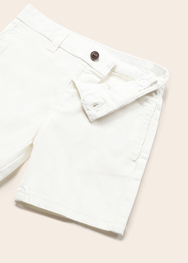Mayoral Baby Boys' Basic Chino Twill Shorts - Soft & Comfortable Cotton Casual Wear for Summer Play, Outings & Daily Use (Cream)