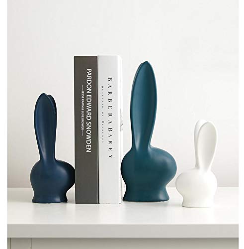 ZAMTAC 3-Piece White Ceramic Easter Bunny Figurines - Handcrafted Porcelain Rabbit Decor for Home, Craft Room & Easter Display - Perfect for Spring Decorations, Table Centerpieces & Gift Giving