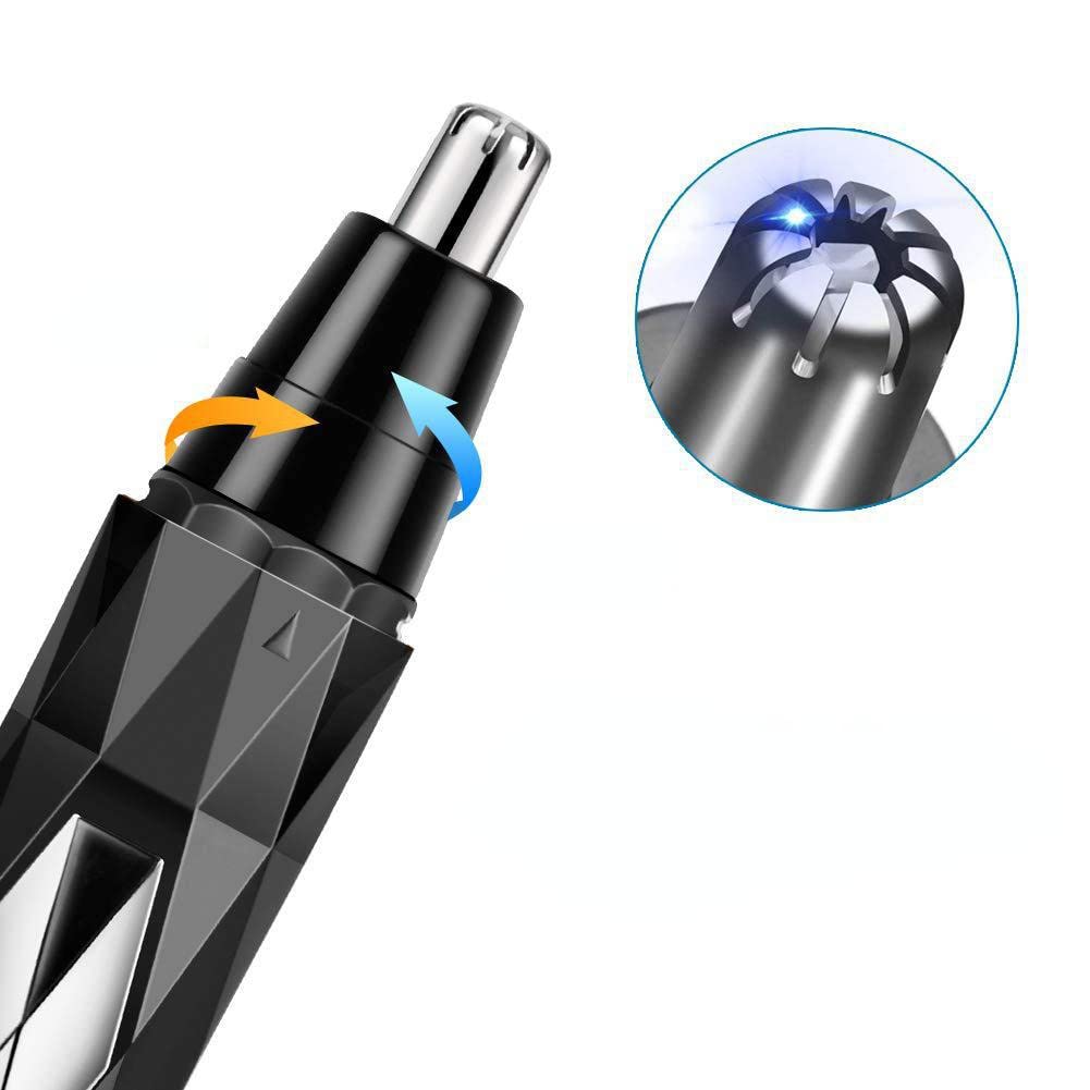 Professional USB Rechargeable 2-in-1 Nose & Ear Hair Trimmer for Men & Women - Painless Waterproof Design with Dual Edge Blades for Easy Cleaning - Perfect for Travel, Grooming & Personal Care