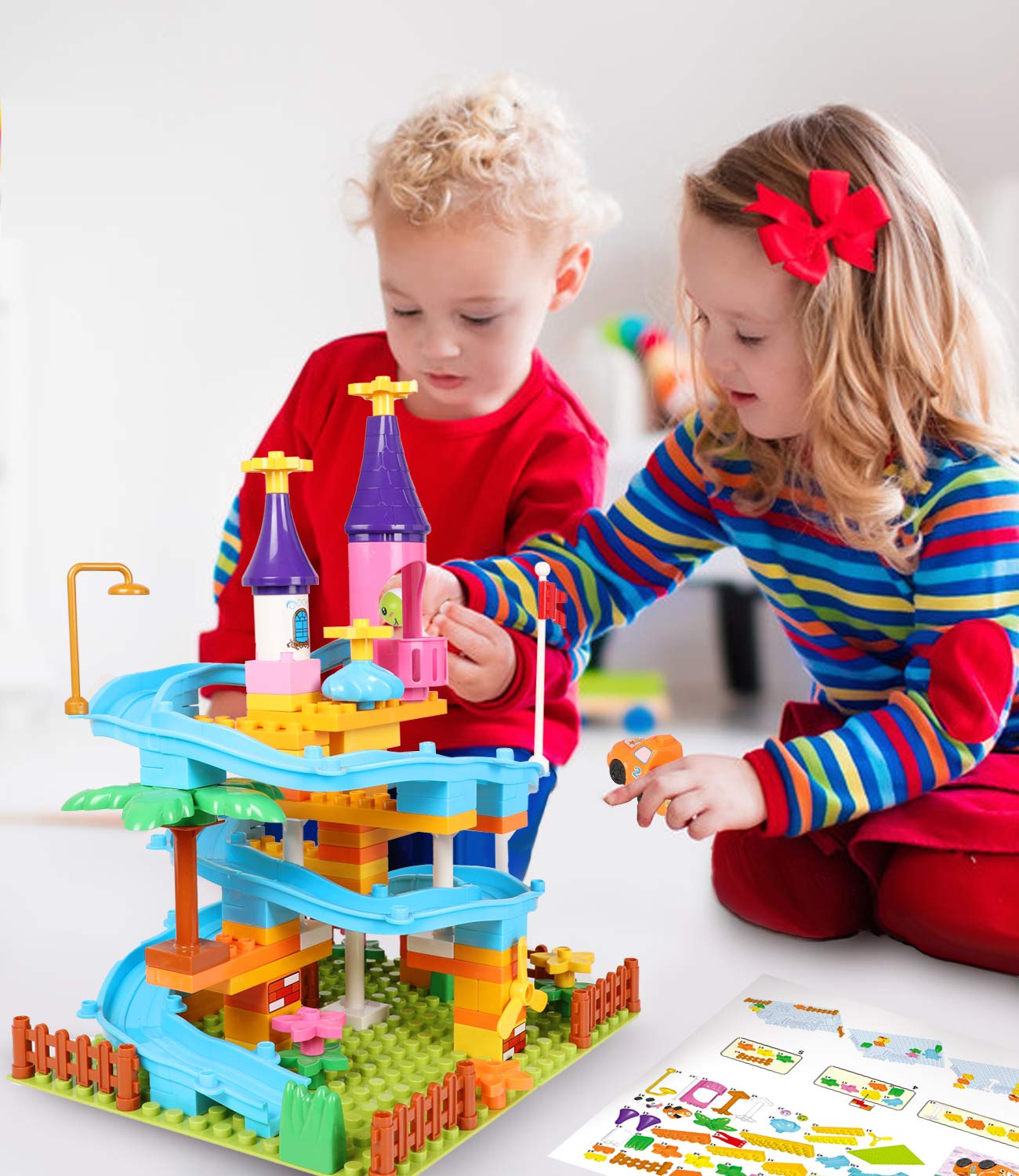 86Pcs Marble Run Castle Building Blocks - STEM Educational Toys for Kids Age 3+, Marble Track Race Set with Large Bricks | Perfect Birthday Gift for Toddler Boys & Girls | Fun Indoor Play & Early Learning Activity