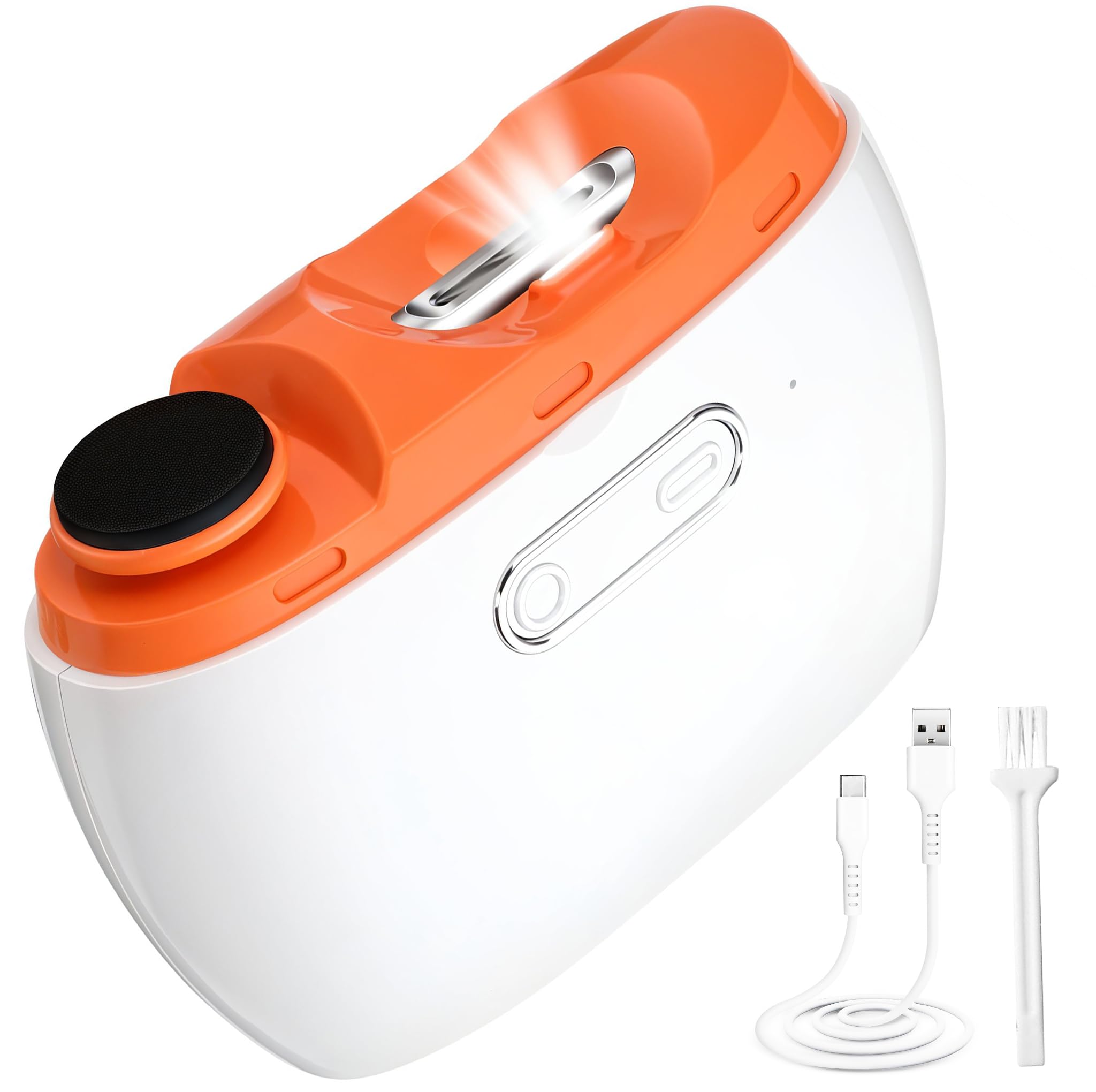 Electric Automatic Nail Clipper & Trimmer - 2-in-1 Rechargeable Nail File Grinder for Baby, Adults & Seniors - LED Manicure Polisher for Smooth Nails - Perfect for Home, Travel & Salon Use