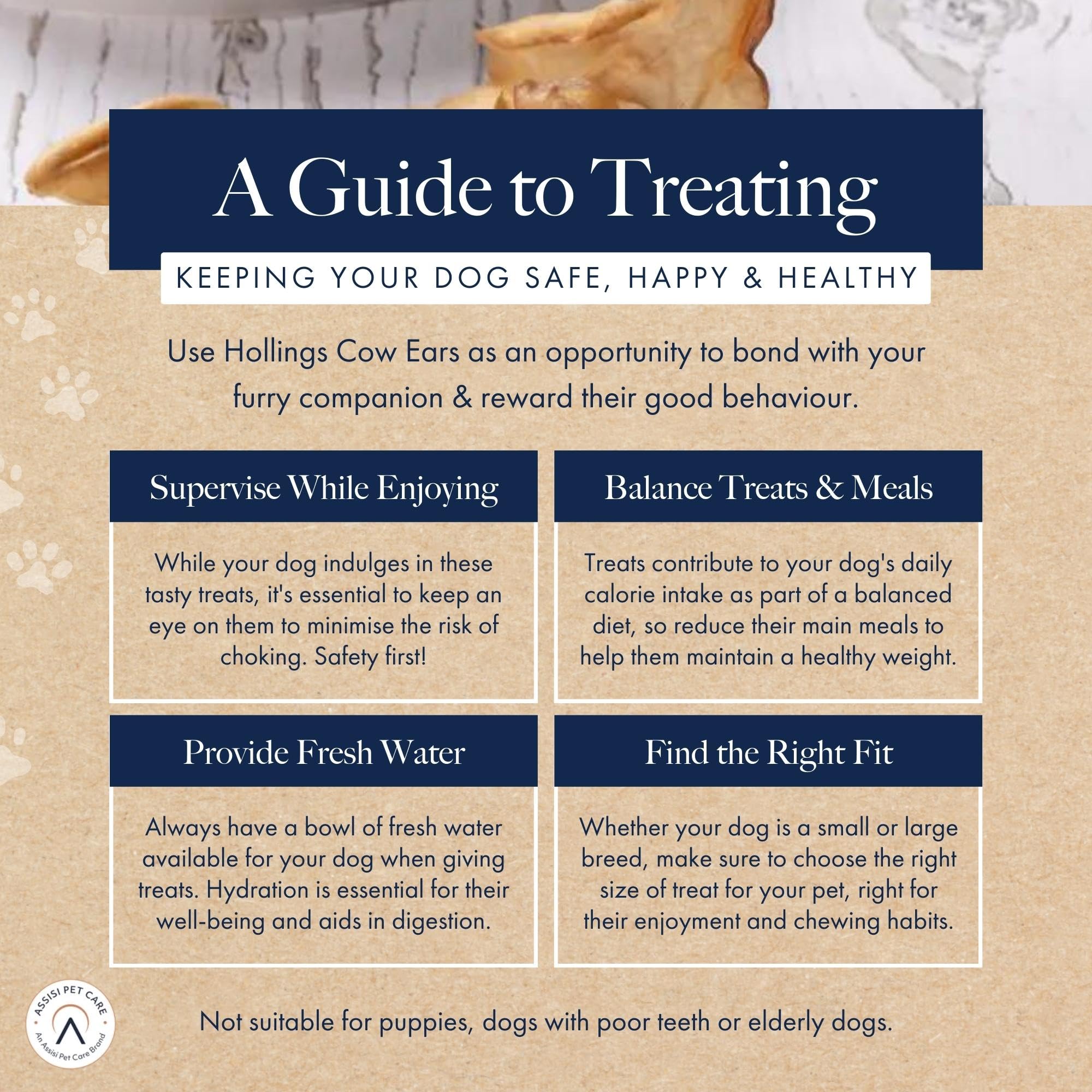 Premium Natural Cow Ears Dog Treats - 50 Pack Bulk Chews for Dogs - Healthy Dental Chews for Puppies & Adult Dogs - Perfect for Training, Teething & Long-Lasting Entertainment