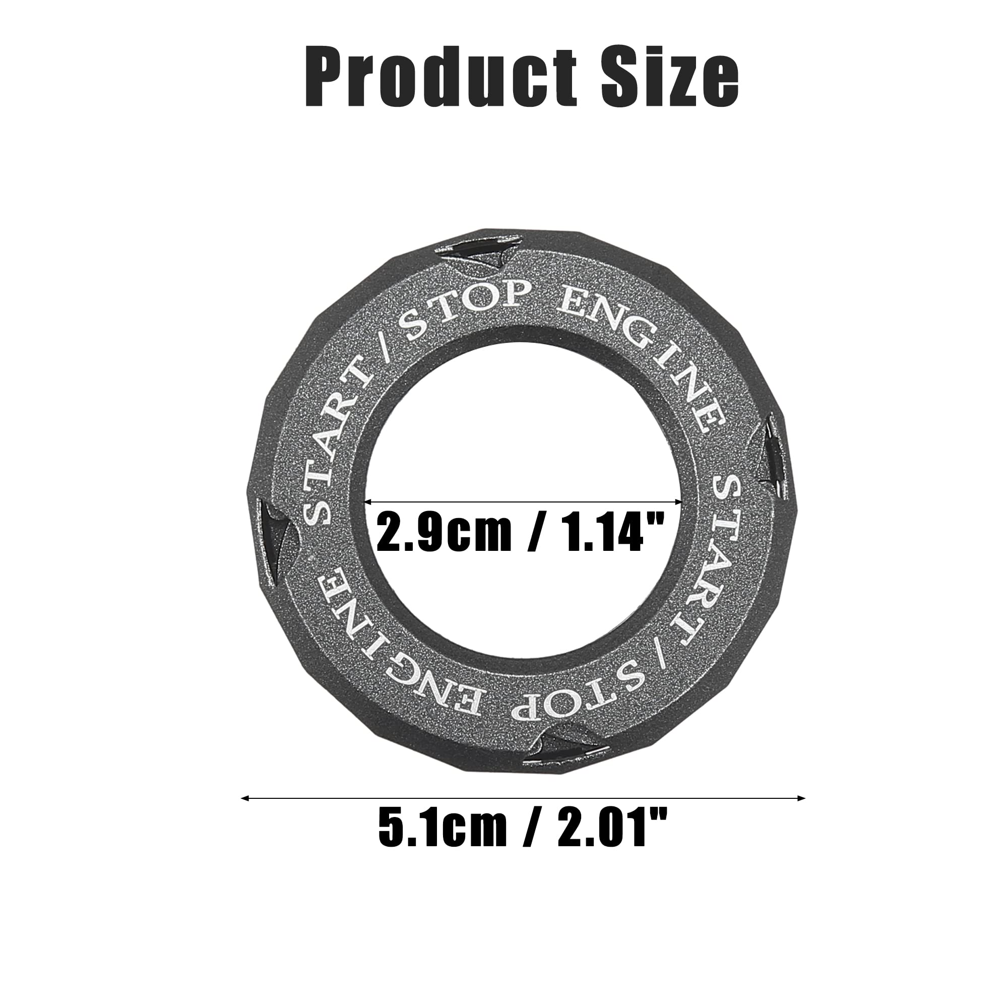 X AUTOHAUX Universal Car Push Start Button Cover - Anti-Scratch Spin Ignition Protective Cap with Titanium Tone Finish | Perfect for Keyless Entry Vehicles, Car Interior Protection & Stylish Decoration