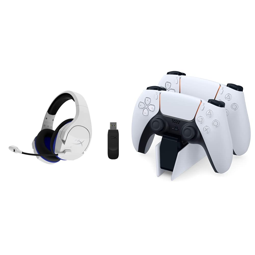 HyperX Cloud Stinger Core Wireless Gaming Headset - Lightweight, Durable Steel Sliders with Noise-Cancelling Mic for PS5, PS4, PC - White | Perfect for Long Gaming Sessions & Competitive Play