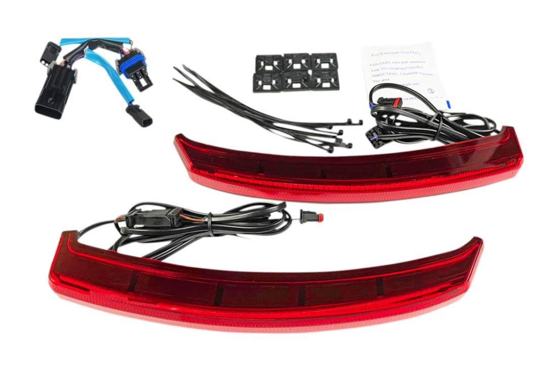 Custom Dynamics LED Saddlebag Lights for Indian Pursuit & Challenger - Red Motorcycle Accent Lighting | Enhance Visibility & Style for Night Riding