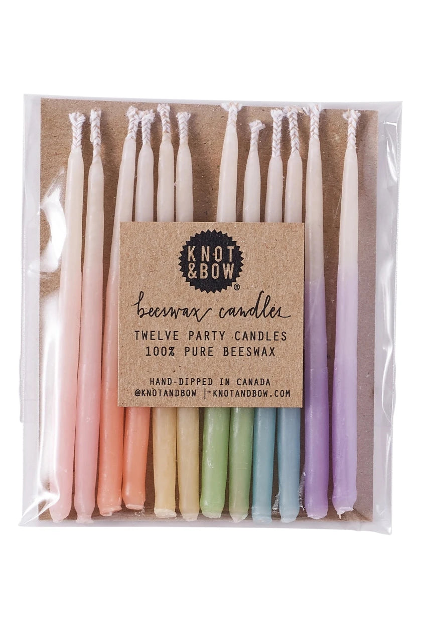 Rainbow Ombre Beeswax Candles Set - 6 Pack Assorted Colors, Non-Toxic & Eco-Friendly for Home Decor, Meditation, Yoga, Aromatherapy & Romantic Ambiance