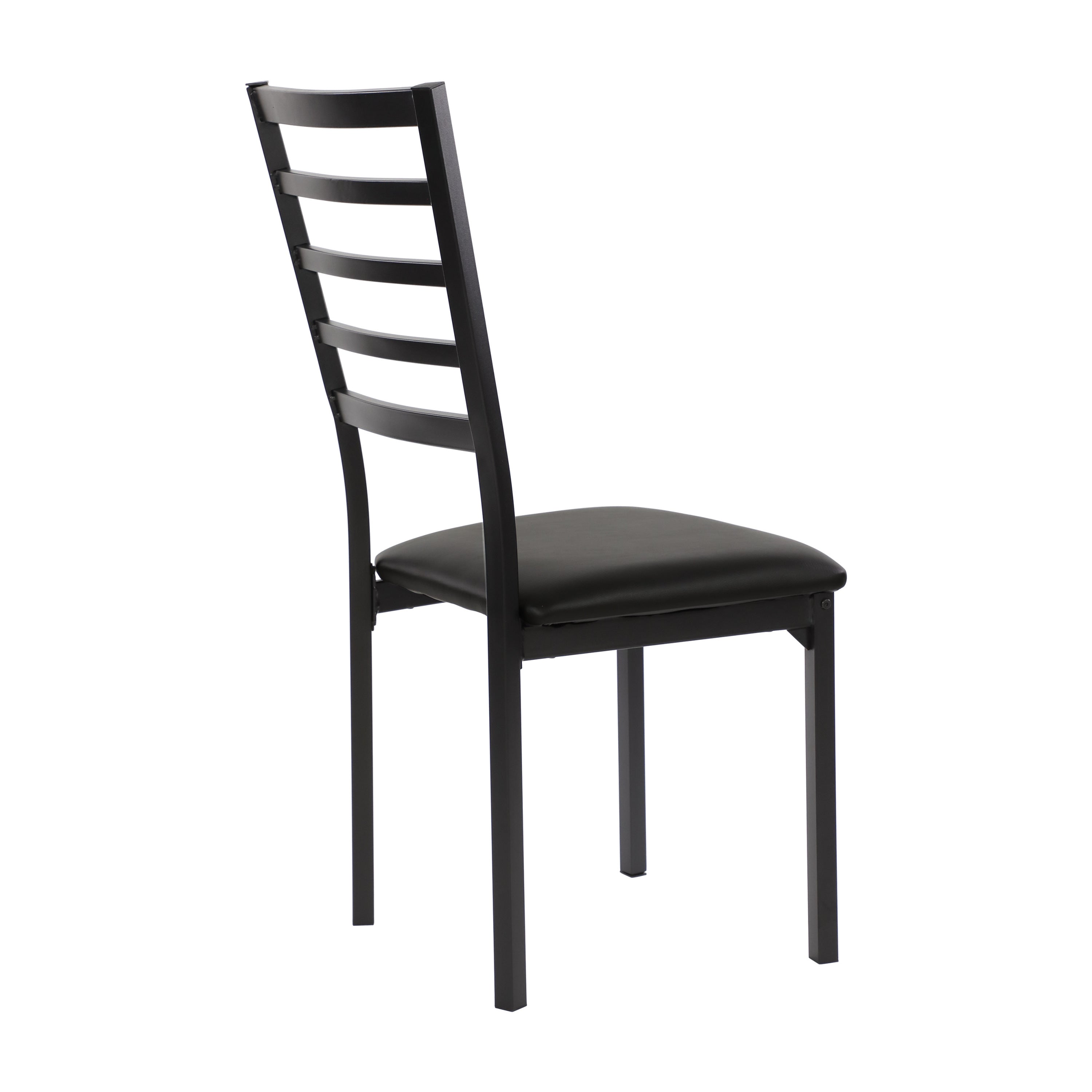 4 Pack Black Metal Frame Side Chairs - Modern Casual Dining Room Furniture for Kitchen, Breakfast Nook, and Small Space Decor