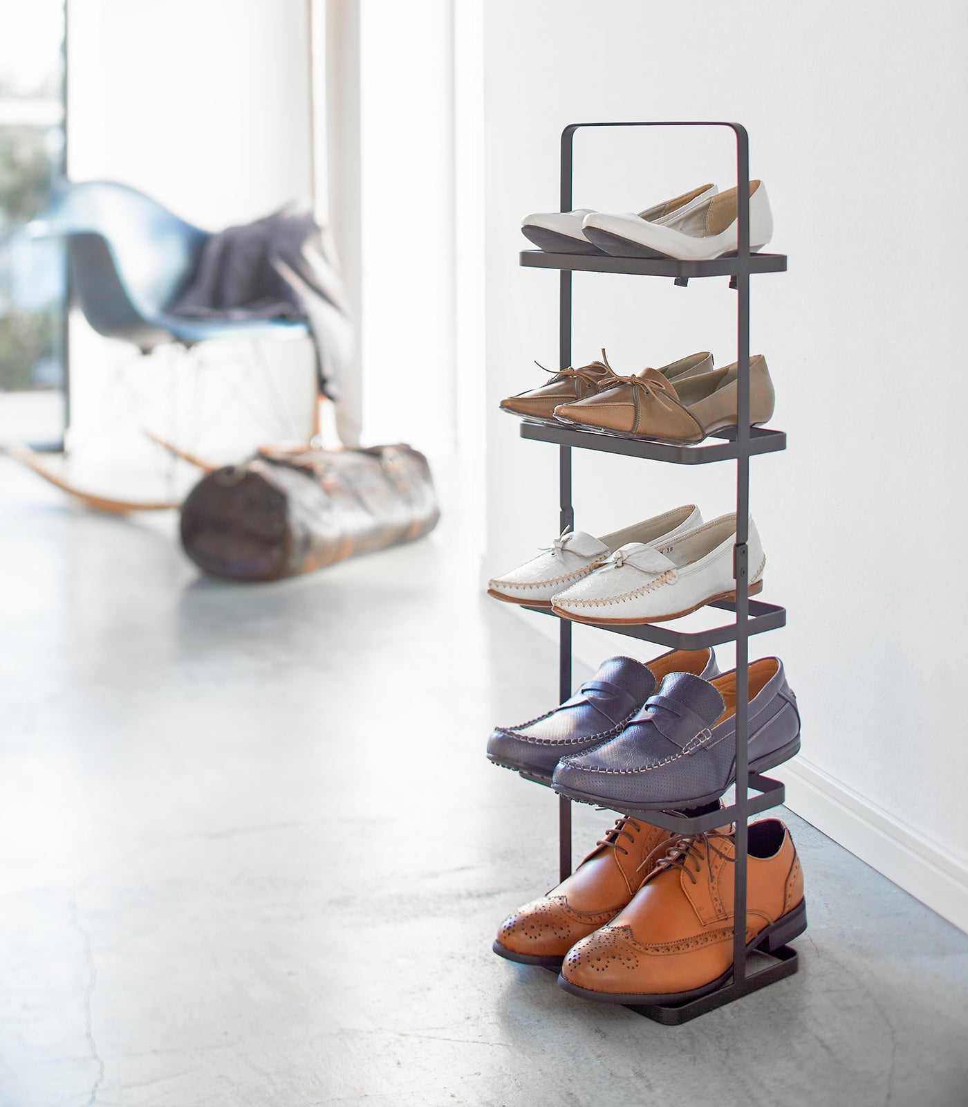 31 Inch Tall Steel Shoe Rack - Heavy Duty Shoe Organizer for Entryway, Closet & Mudroom - Space Saving Shoe Storage Shelf for Home & Office