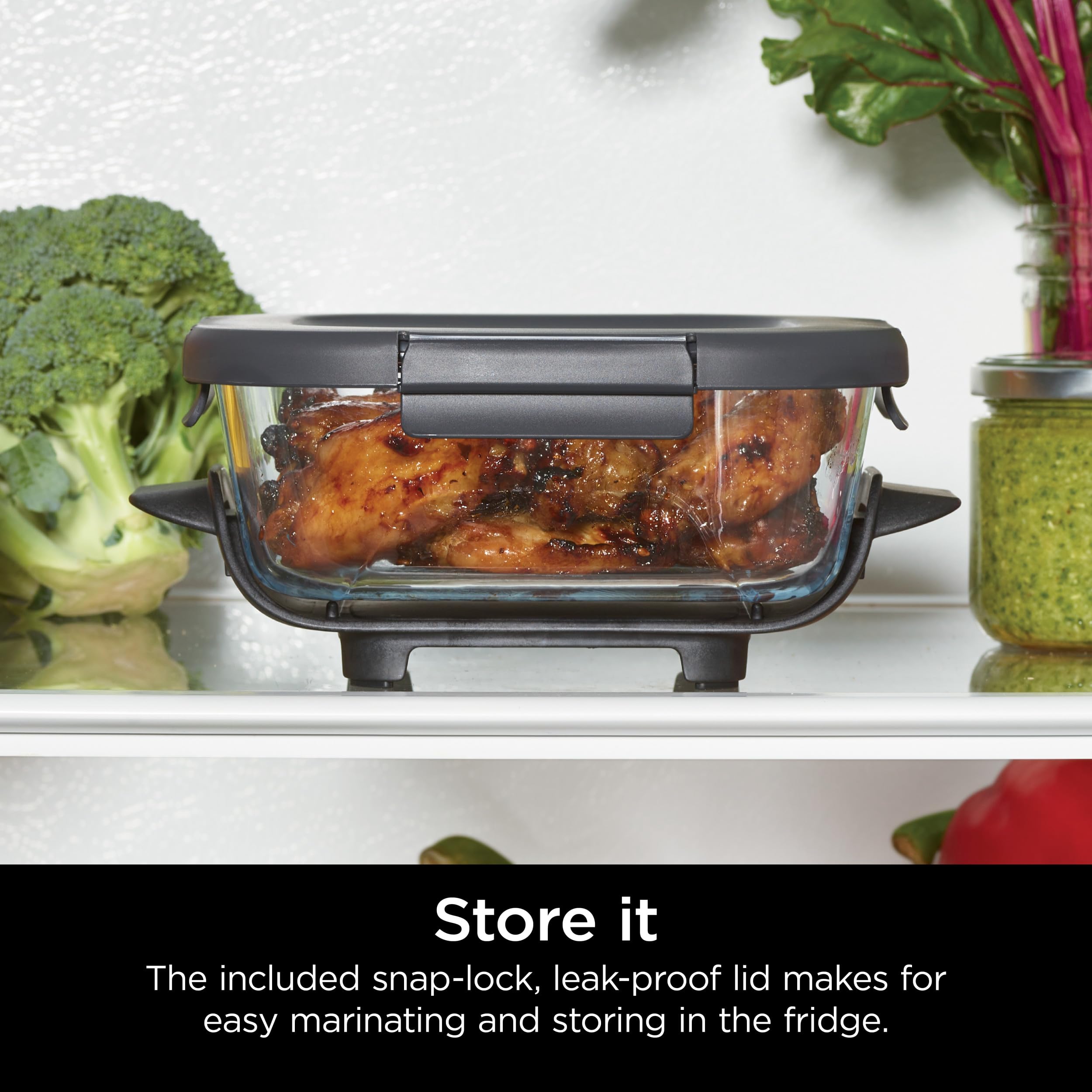 Ninja FN100 Crispi Series 4QT Air Fryer with Crispi System - 3 BPA-Free Containers & Storage Lids - Microwave, Freezer & Dishwasher Safe - Non-Toxic Portable Cooking System for Healthy Meals - Perfect for Small Kitchens, Dorms & RV Cooking