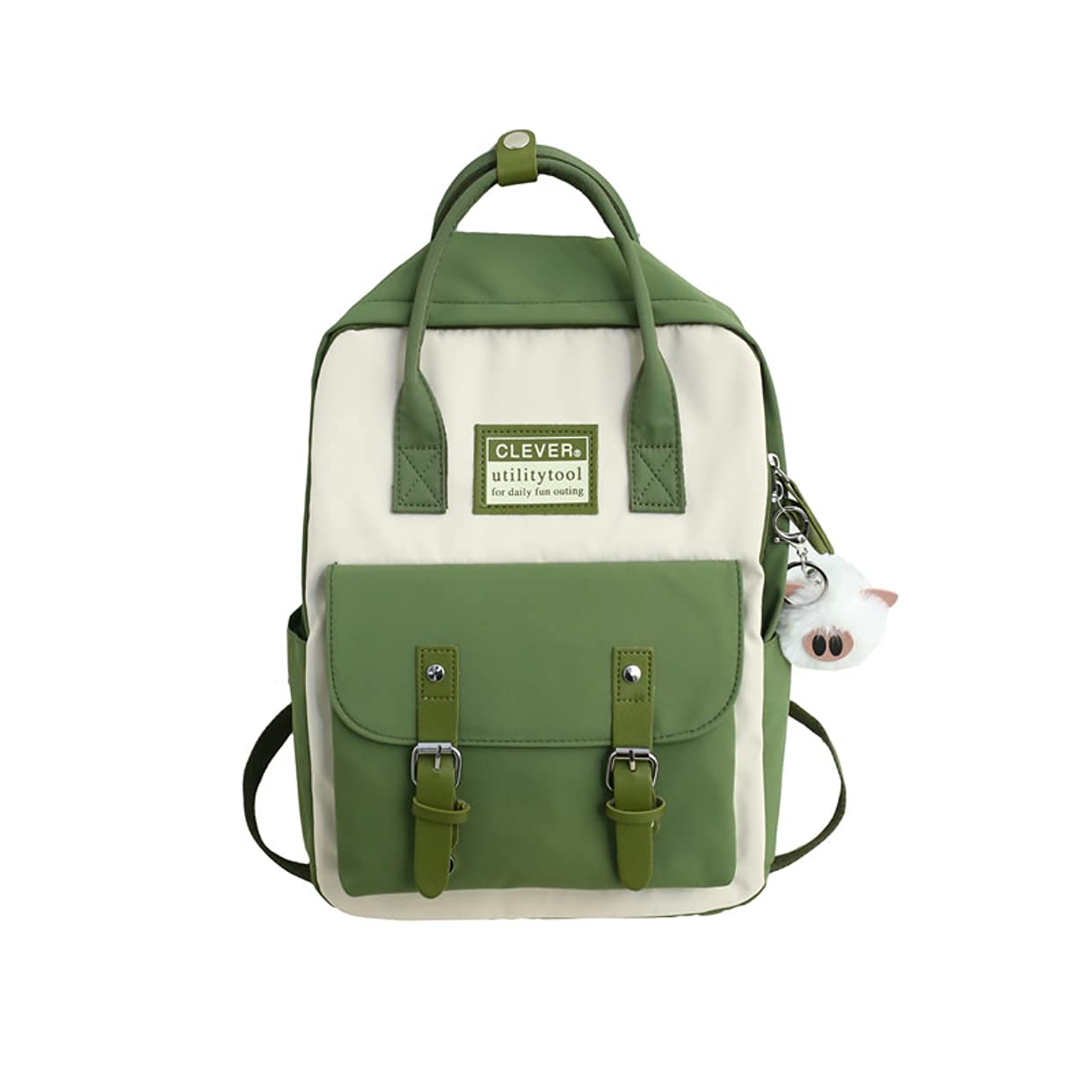 GGOOB Cute Kawaii Aesthetic Backpack for School - Lightweight Laptop Backpack with Multiple Pockets, Trendy Green College Backpack for Girls & Teens | Perfect for School, Travel & Daily Use