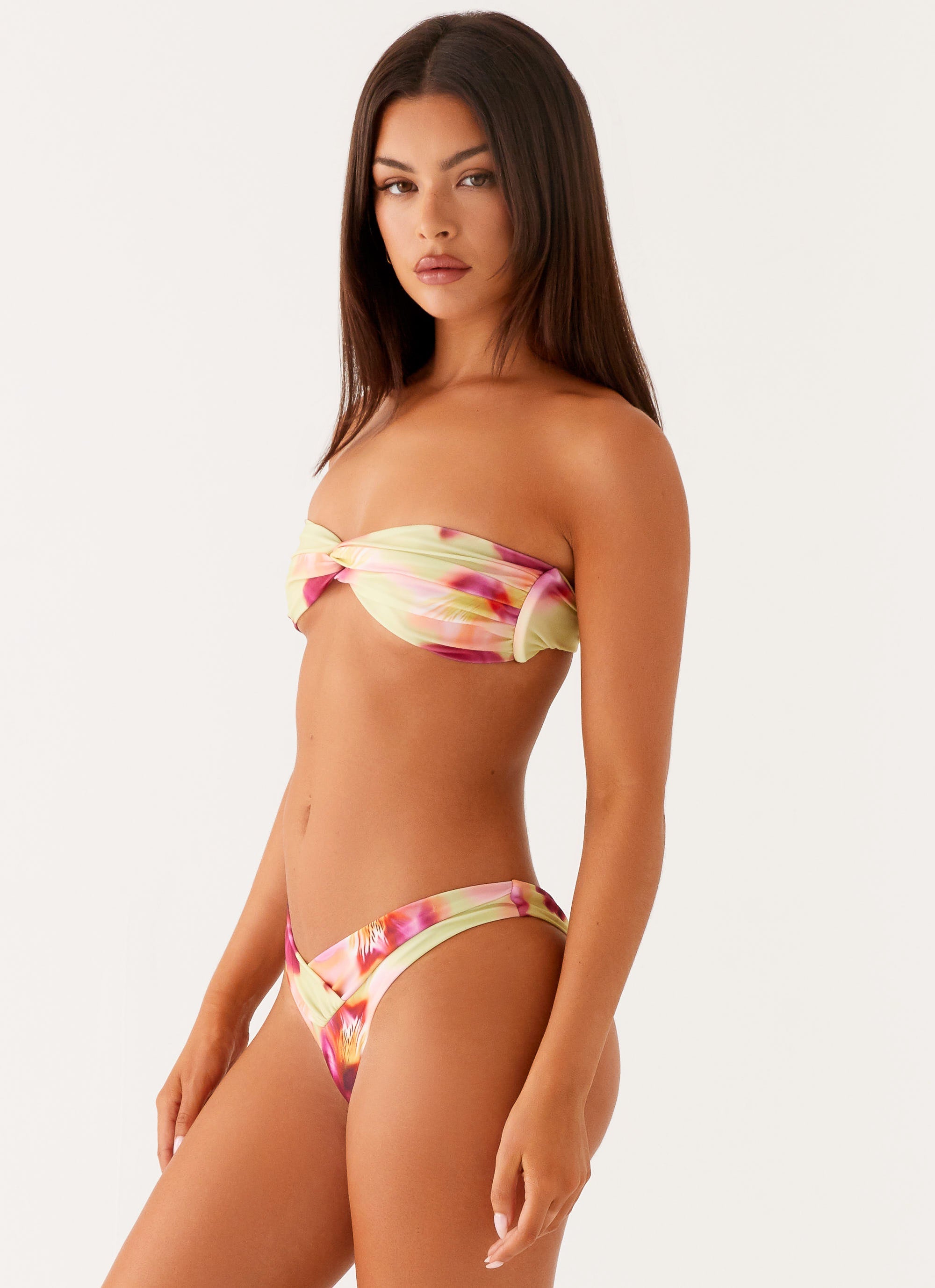 Delta Bandeau Bikini Top - Green Tropical Print Swimwear for Women | Beach Vacation, Pool Party & Summer Fashion