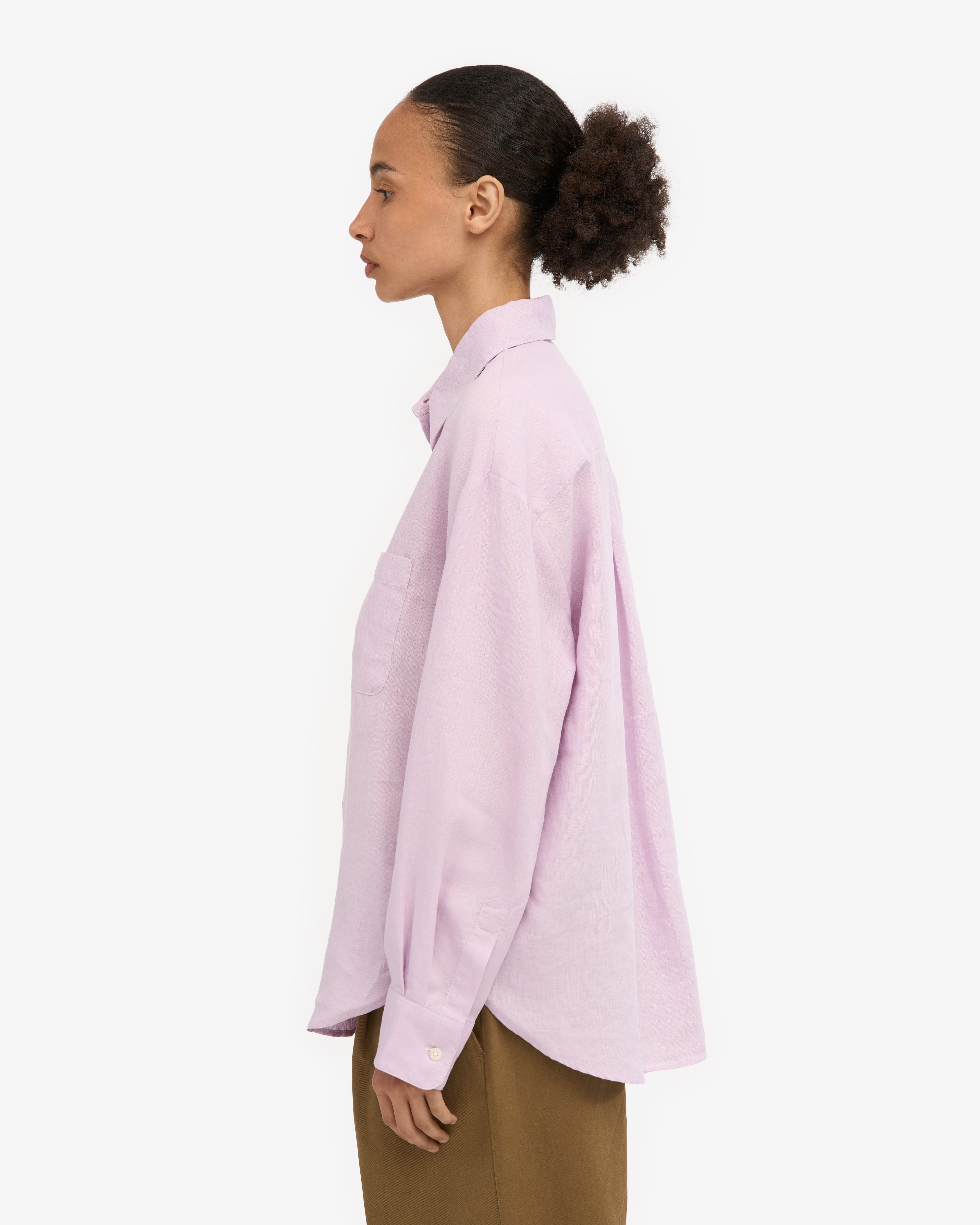 Linen Oversized Shirt for Women - Floral Cherry Blossom Print - Loose Fit Casual Button Down Shirt - Perfect for Spring Outfits, Beach Cover-Up & Boho Style