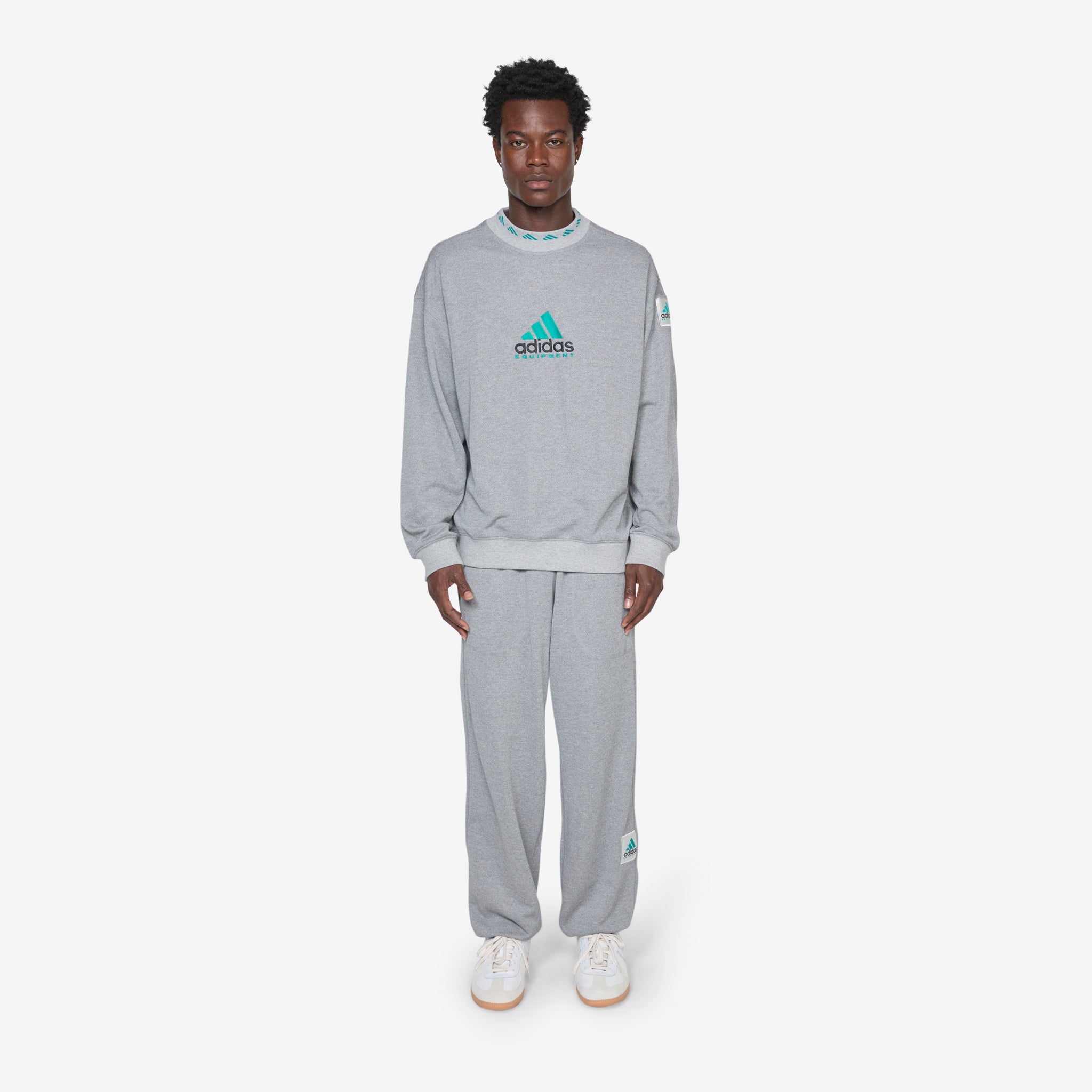 EQT Reflective Crewneck Sweatshirt - Medium Grey Heather | Comfortable Unisex Pullover for Running, Gym & Streetwear Fashion