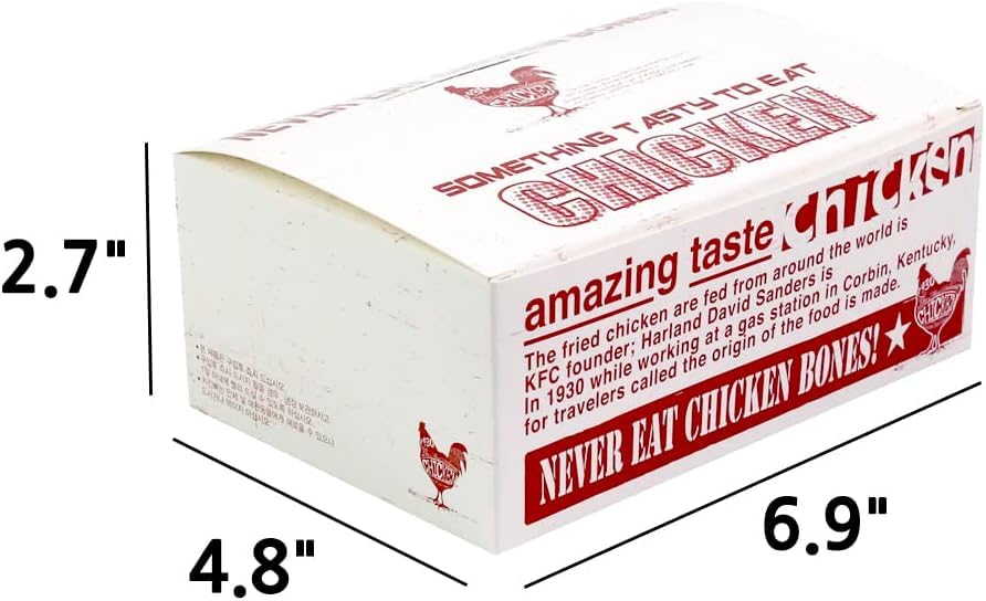 50 Pack Medium Fried Chicken Containers 6.9
