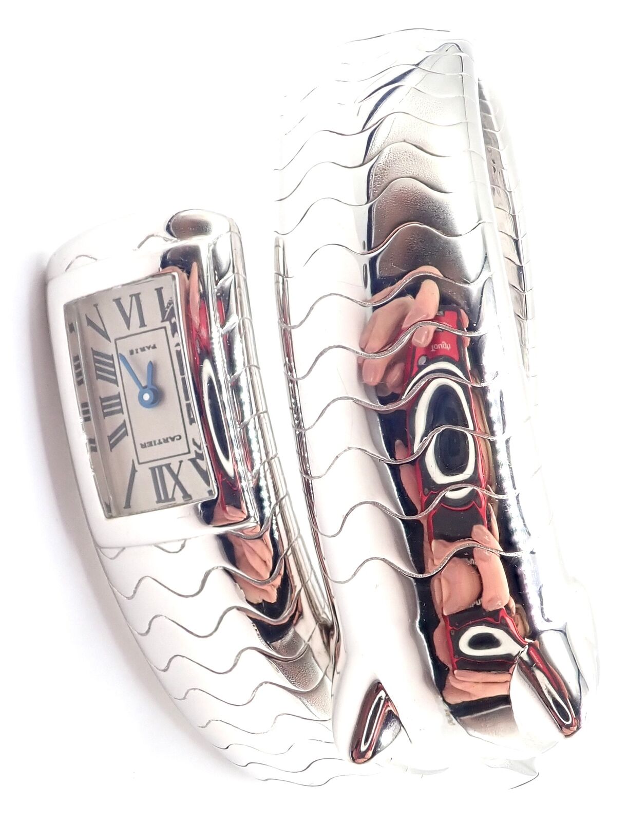 Cartier Panther Panthere 18K White Gold Lakarda Bangle Bracelet Watch - Luxury Women's Jewelry for Special Occasions & Formal Events