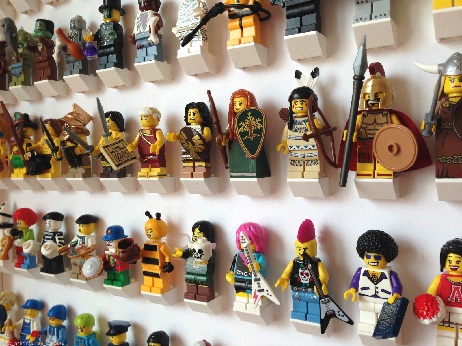 White Large Display Frame for 105 Lego® Minifigures - Perfect for Collectors & Home Decor | Showcase Your Miniature Collection
