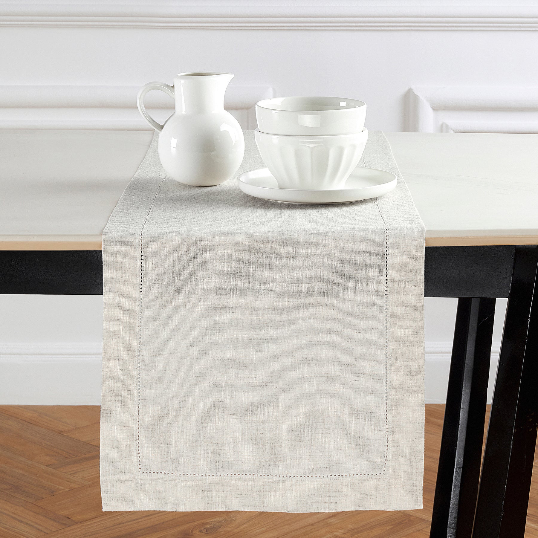 Sonoma Hemstitch Table Runner - Elegant Linen Table Decor for Dining & Special Occasions | Perfect for Weddings, Holidays & Home Decor