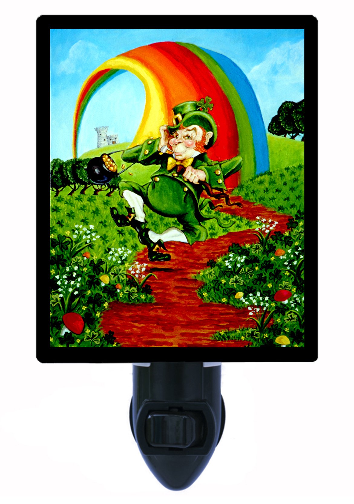 St. Patrick's Day LED Night Light - Pot of Gold at The End of The Rainbow Decor for Irish Holiday, Christmas & Seasonal Celebrations - Perfect for Bedroom, Nursery & Home Decor
