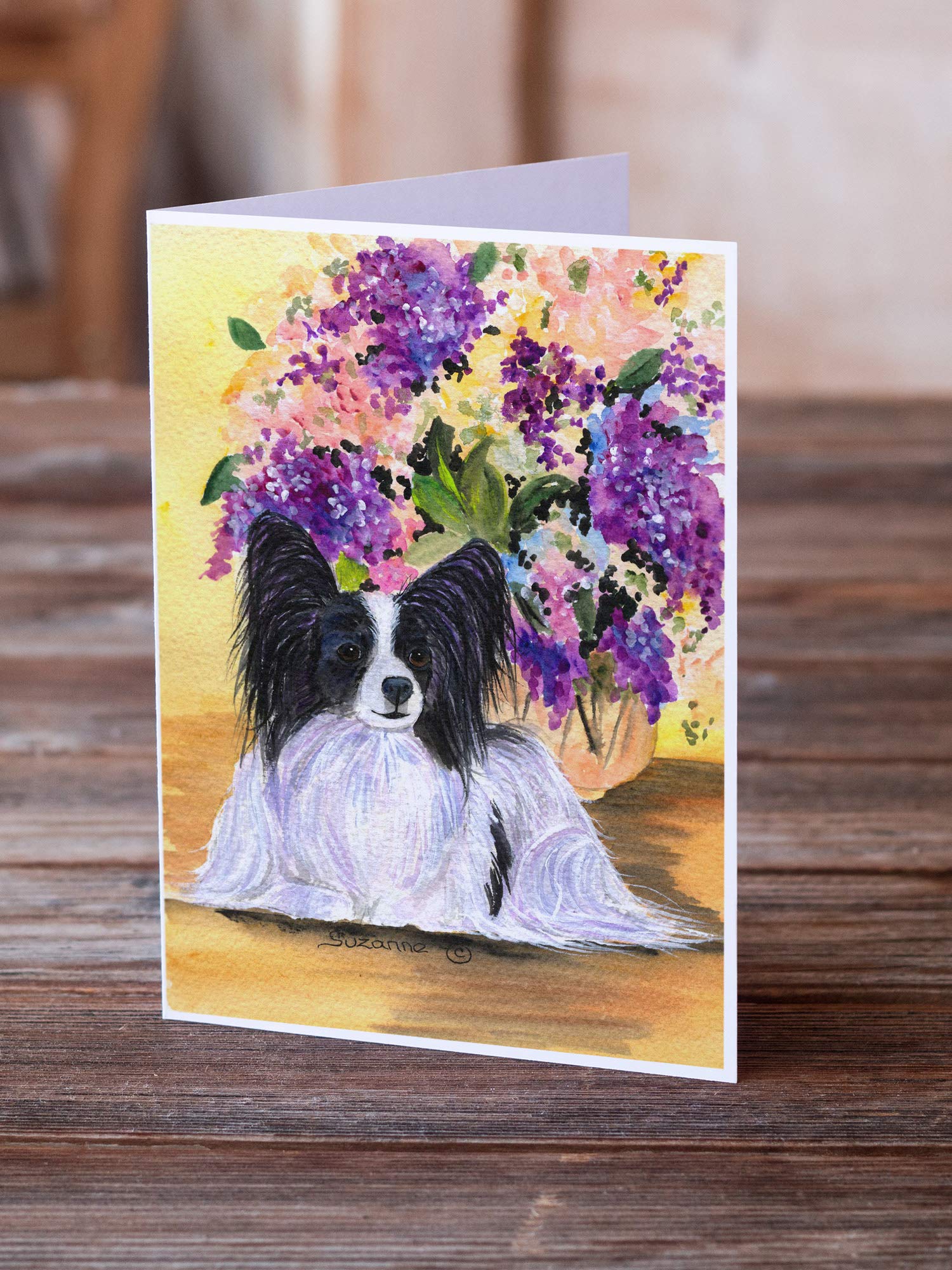 Whimsical Papillon Blank Greeting Cards & Envelopes - Pack of 8 A7 Size (5x7) Note Cards for Birthdays, Thank You Notes & Special Occasions | Caroline's Treasures SS8288GCA7P