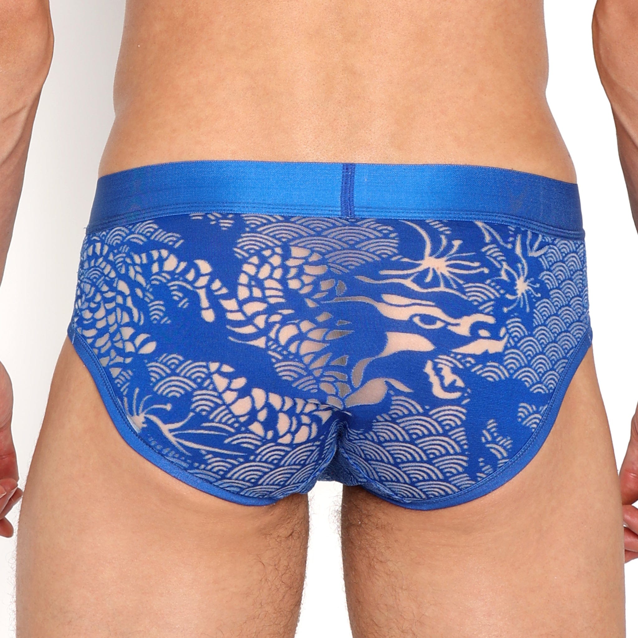 Dragon Burnout Blue Briefs for Men - Soft Cotton Boxer Briefs with Comfortable Waistband - Perfect for Everyday Wear, Workout, and Sleep